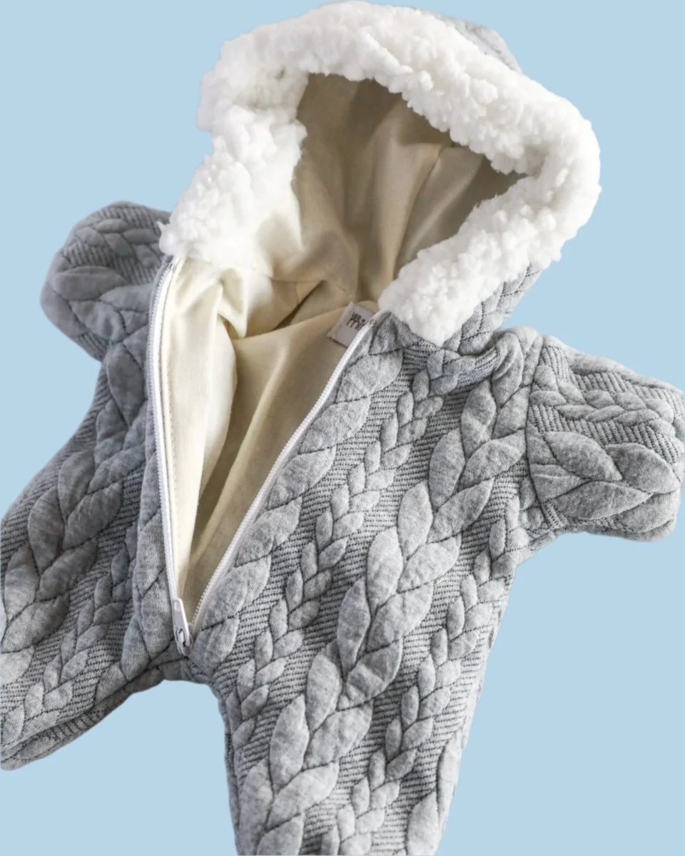 Minikane Doll Clothes | Soft Body Doll Snowsuit - Grey - Image 4