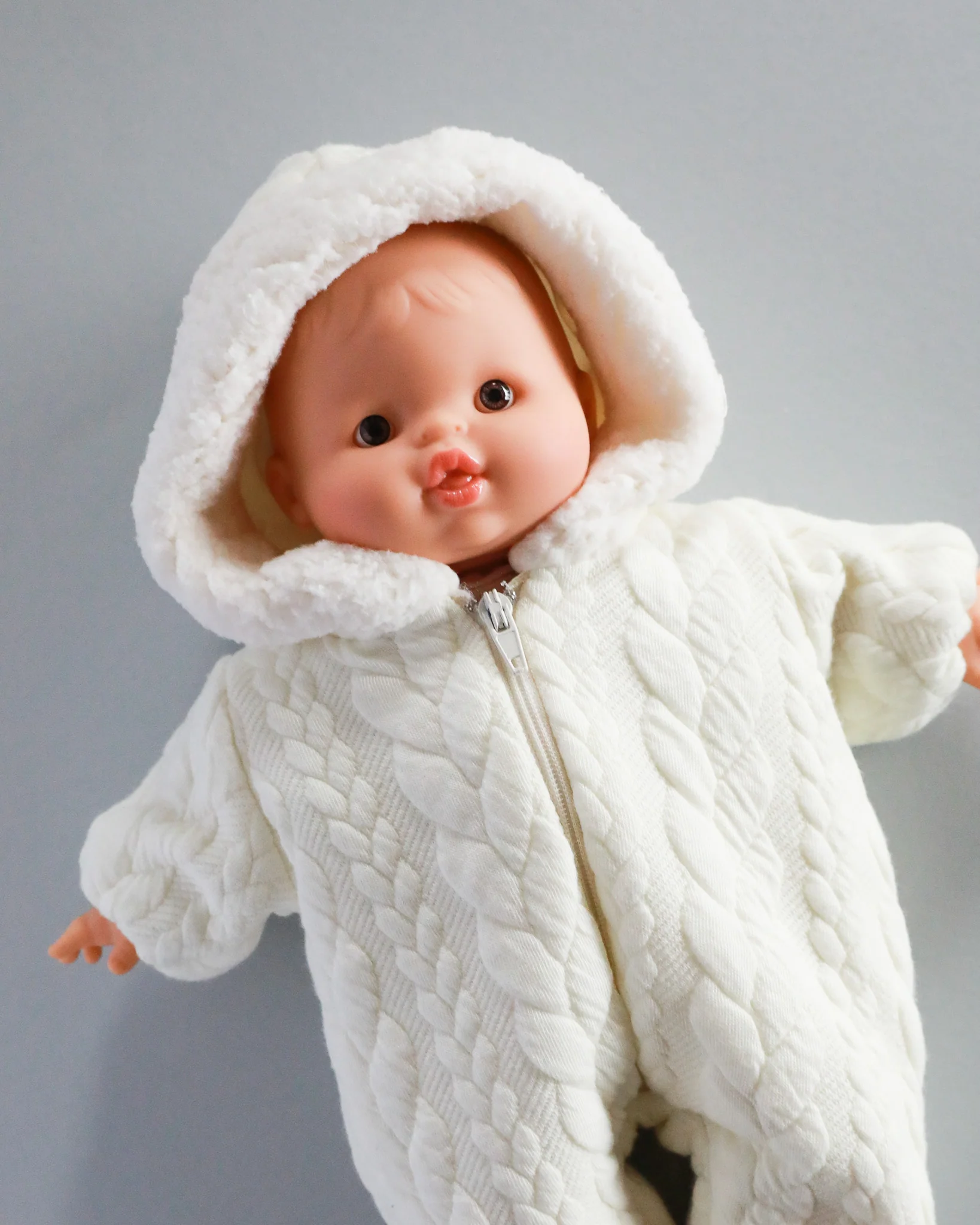 Minikane Doll Clothes | Soft Body Doll Snowsuit - White - Image 3
