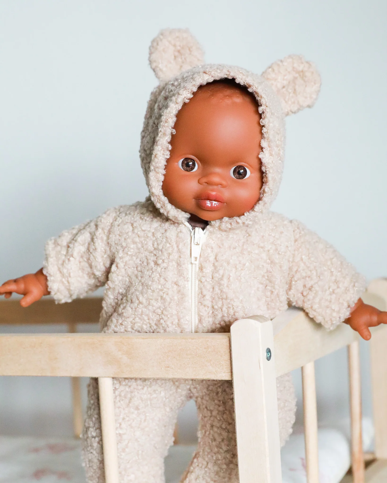 Minikane Doll Clothes | Soft Body Doll Winnie Jumpsuit (Brown) - Image 3