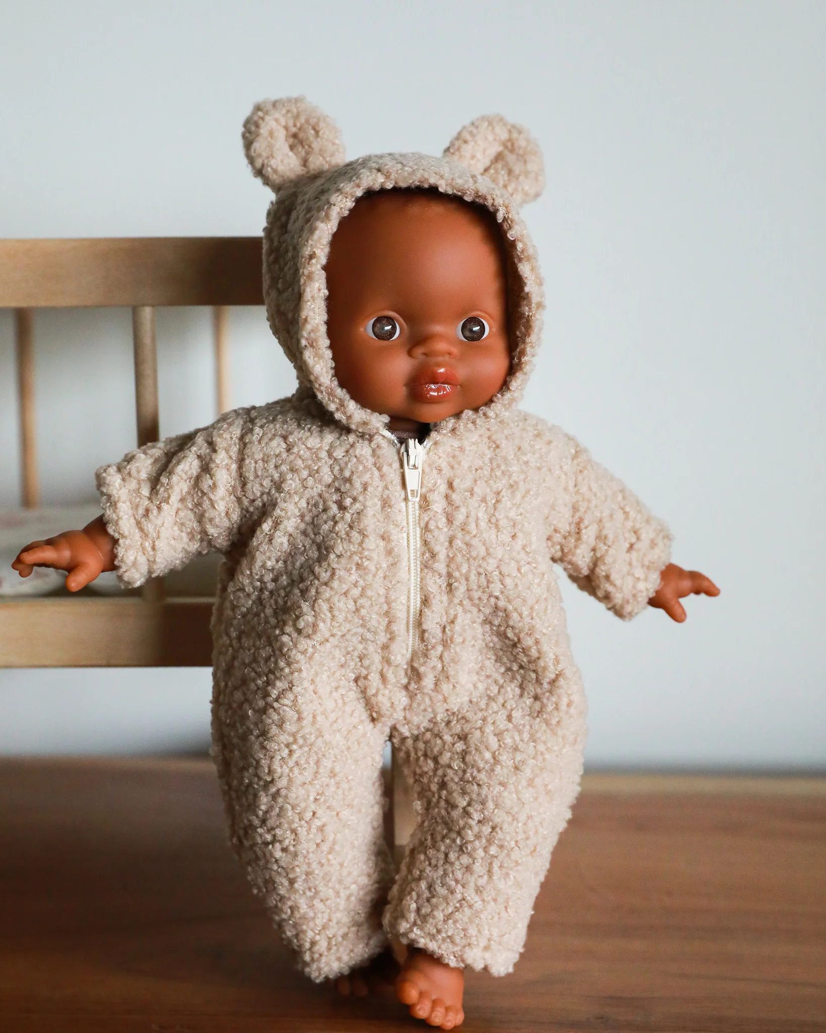 Minikane Doll Clothes | Soft Body Doll Winnie Jumpsuit (Brown) - Image 7