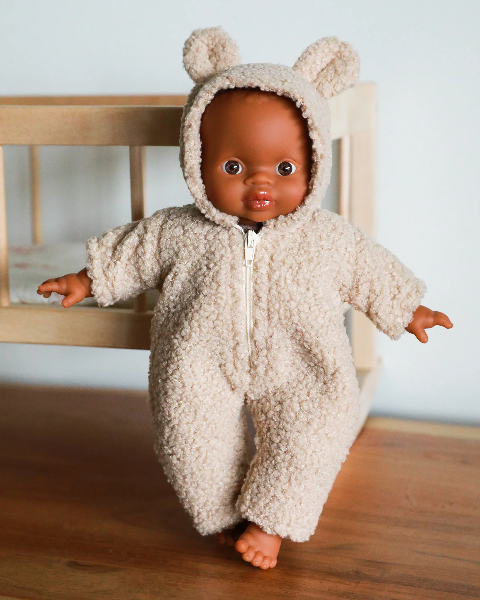 Minikane Doll Clothes | Soft Body Doll Winnie Jumpsuit (Brown) - Image 8