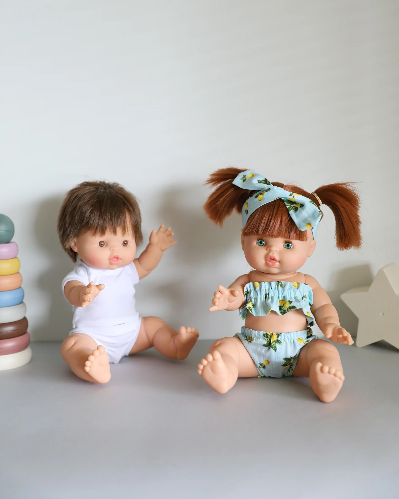 Minikane Doll Clothes | Two-Piece Lemon Swimsuit with Headband - Image 2