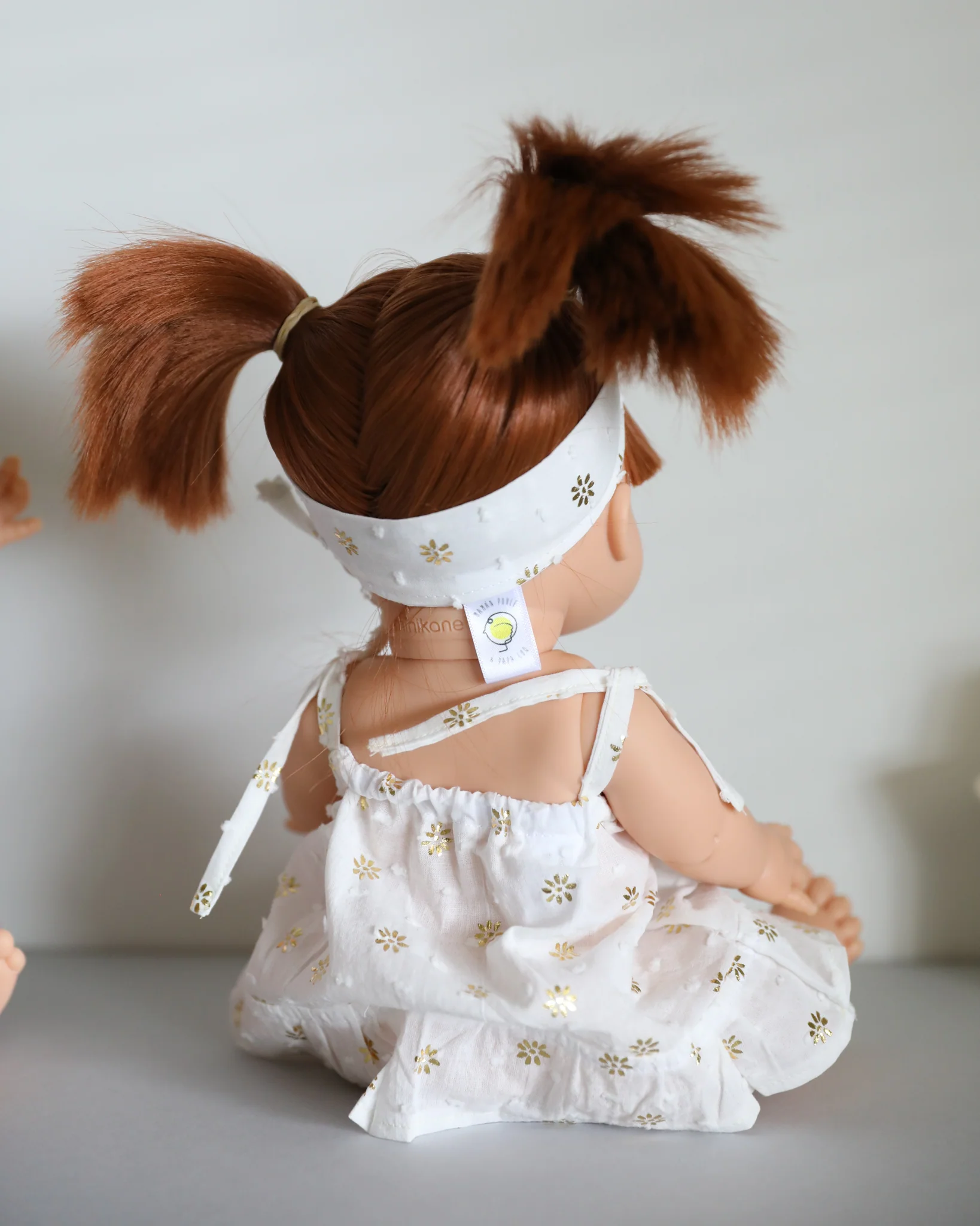 Minikane Doll Clothes | White Summer Dress with Headband - Image 3