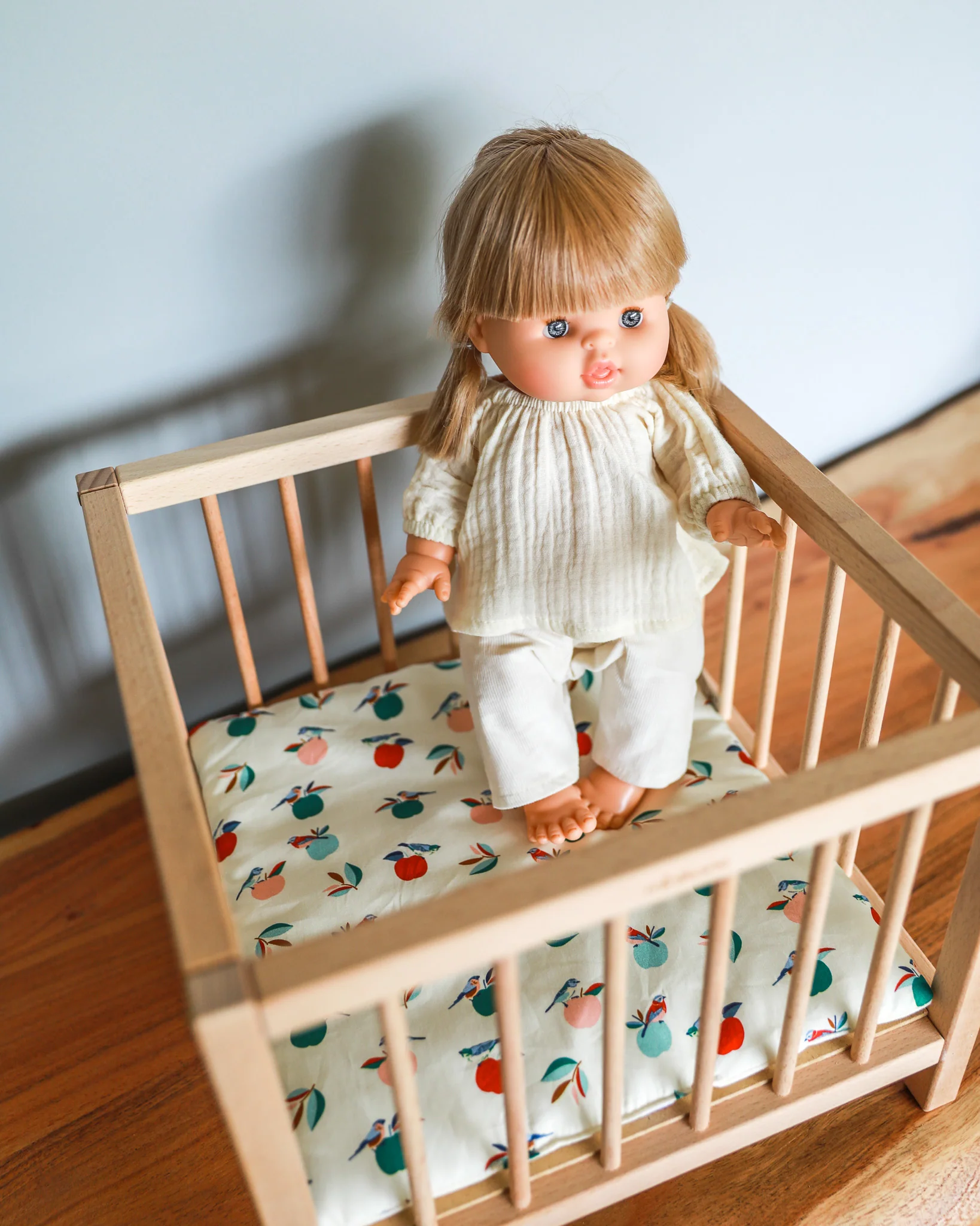 Minikane Doll Furniture | Baby Doll Playpen - Birds & Apples - Image 2