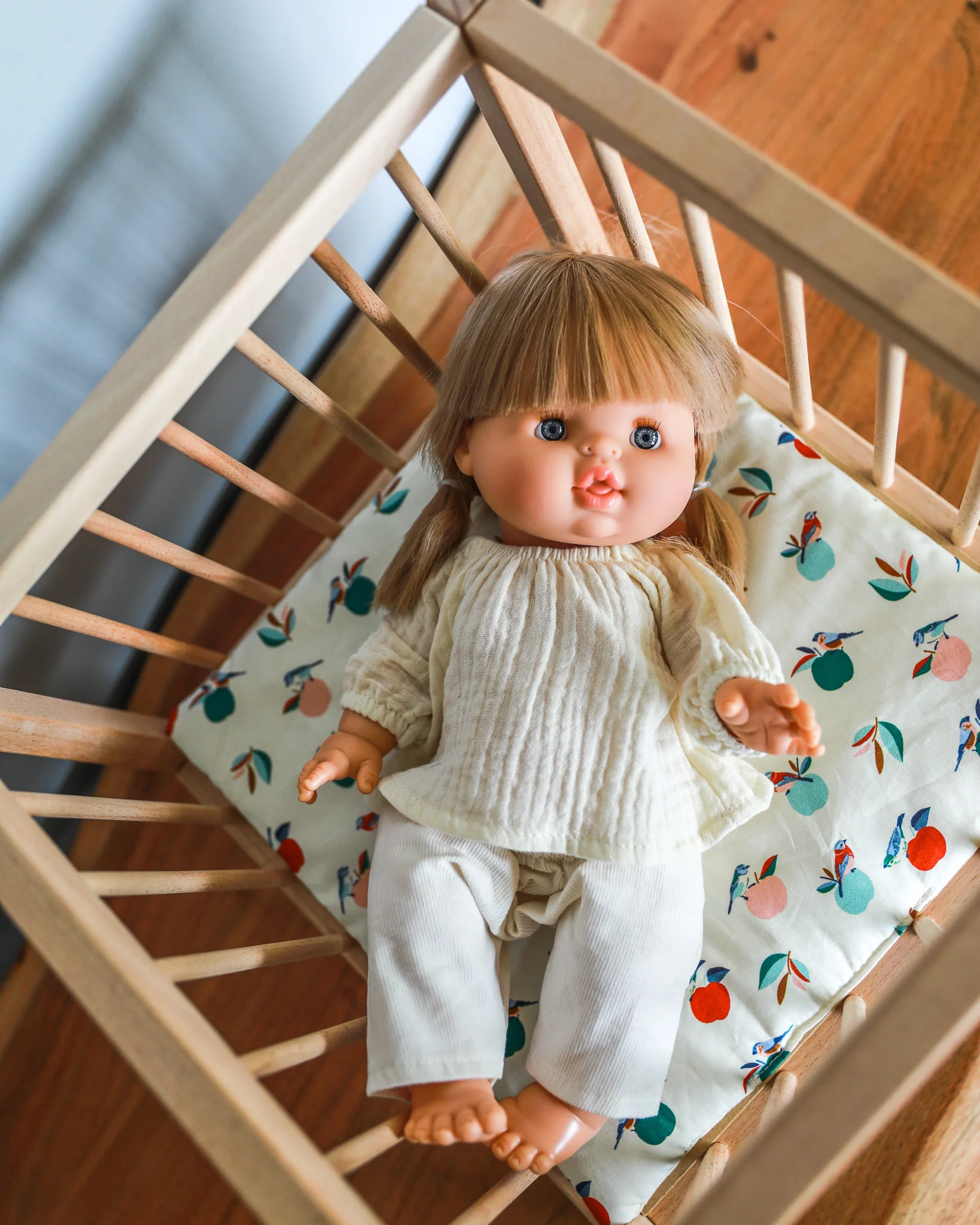 Minikane Doll Furniture | Baby Doll Playpen - Birds & Apples - Image 3