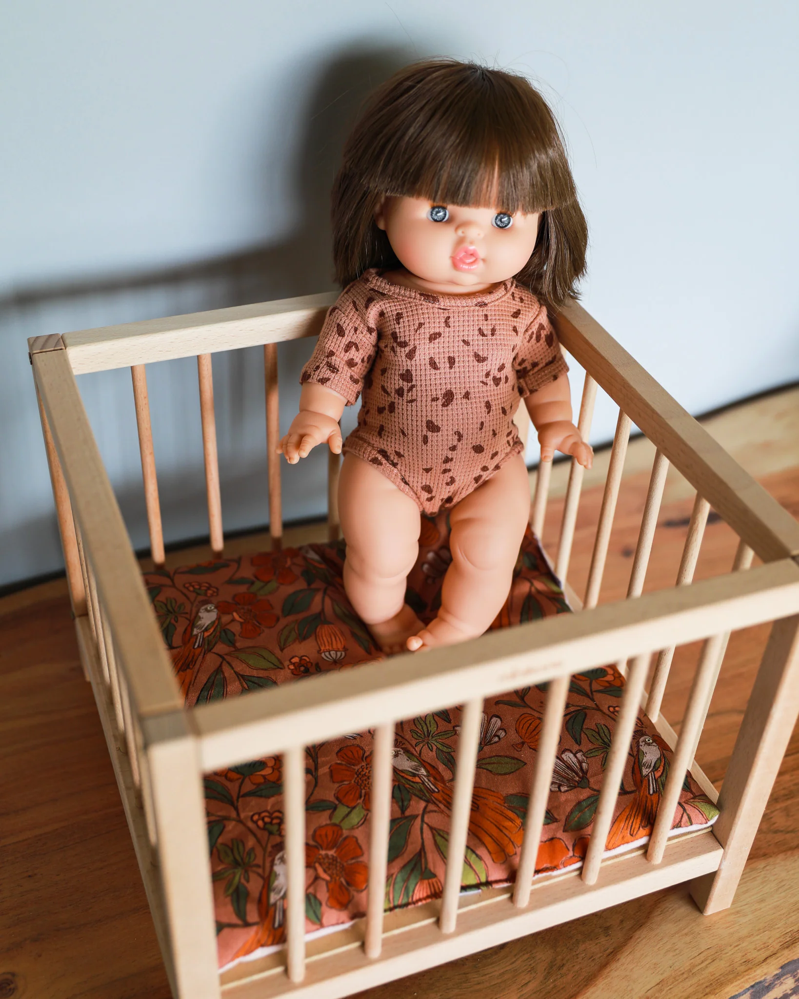 Minikane Doll Furniture | Baby Doll Playpen - Birds & Flowers - Image 2