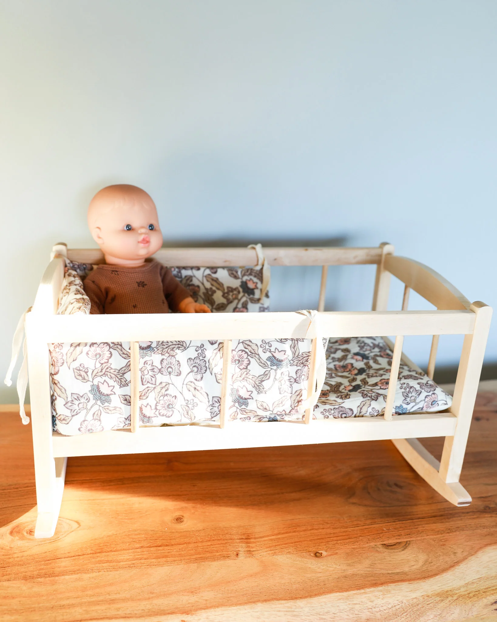 Minikane Doll Furniture | Doll Cradle Bed - Floral - Image 3