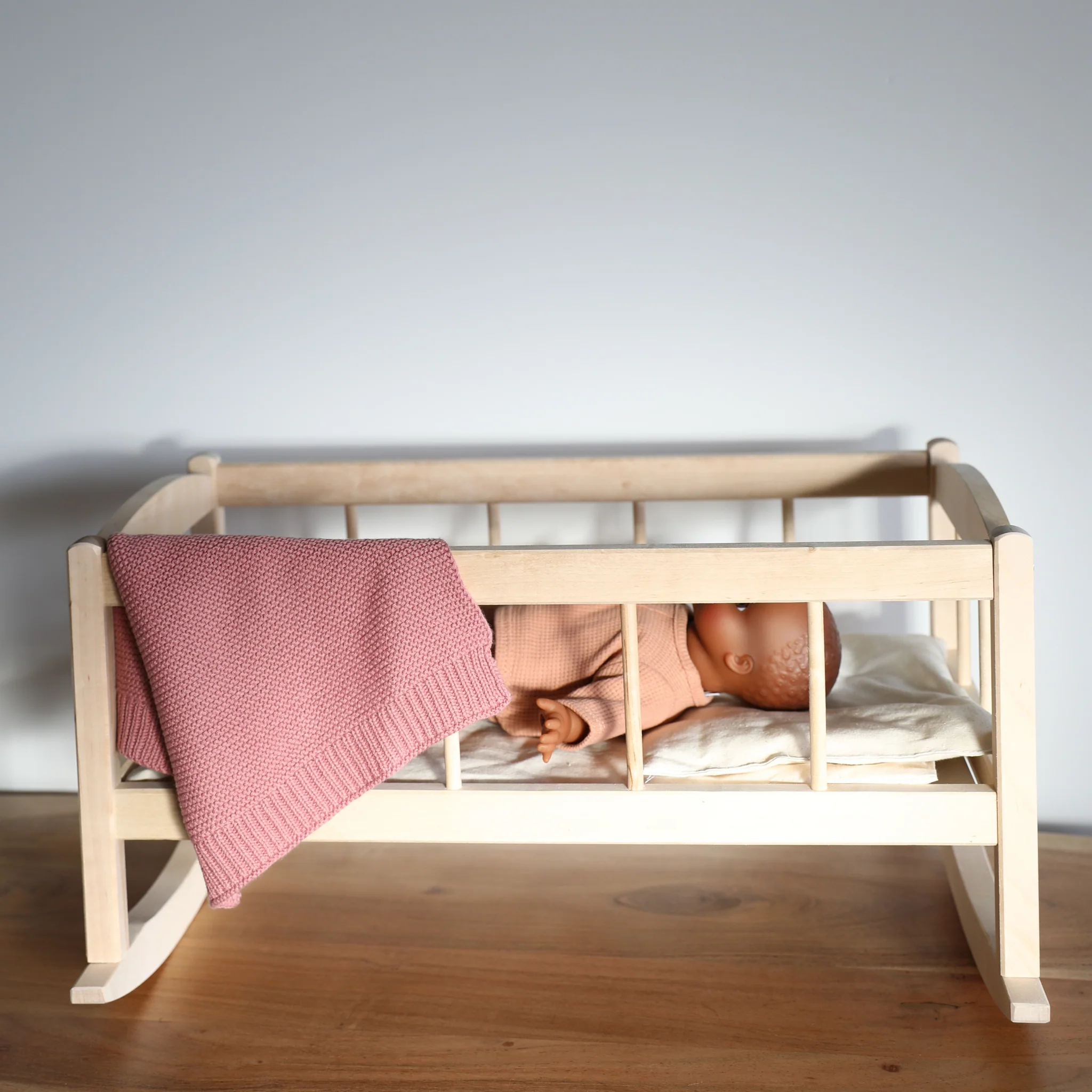Minikane Doll Furniture | Wooden Baby Doll Cradle Bed - Image 7