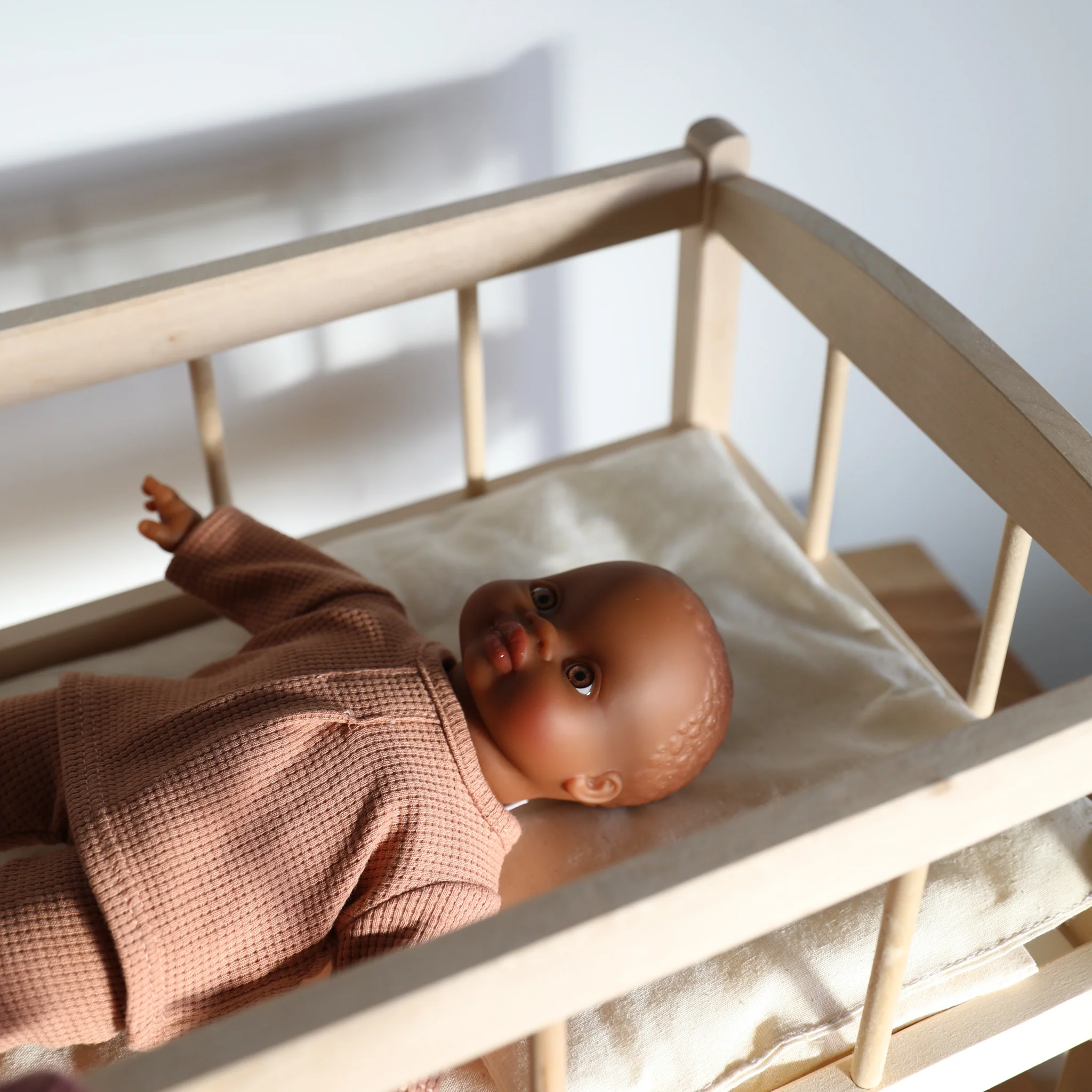 Minikane Doll Furniture | Wooden Baby Doll Cradle Bed - Image 8