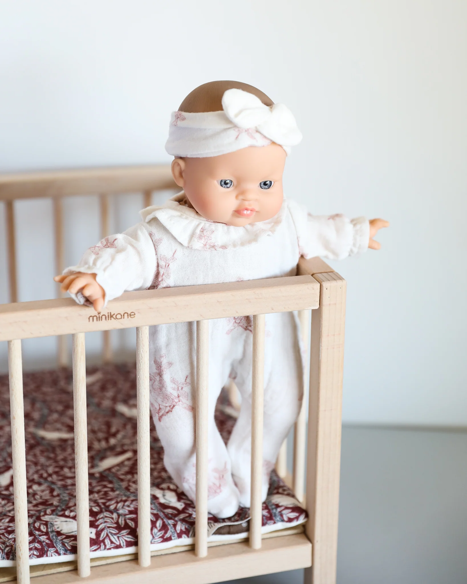 Minikane Doll Furniture | Baby Doll Playpen - Bird Print - Image 4