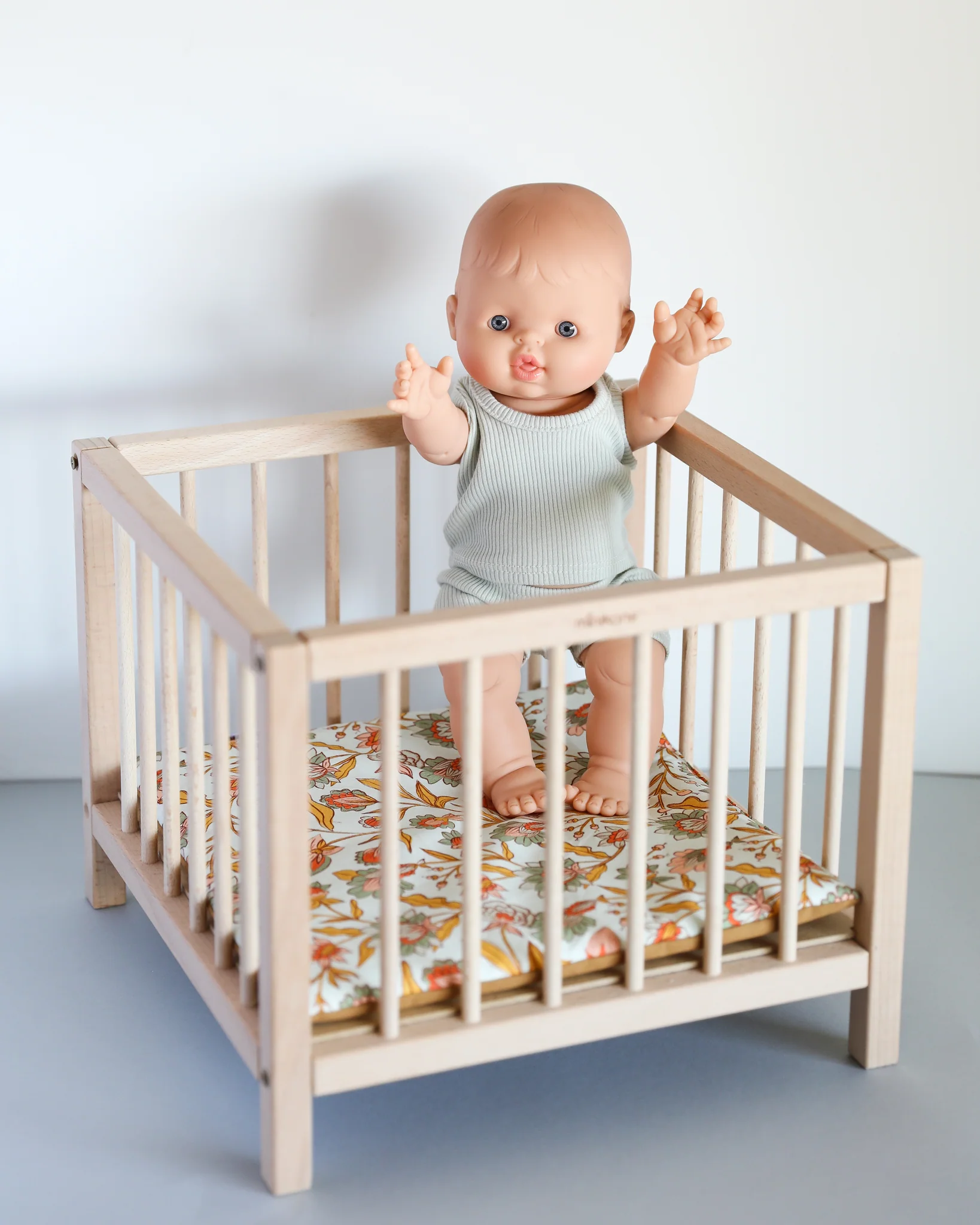 Minikane Doll Furniture | Baby Doll Playpen - Flower Print - Image 2