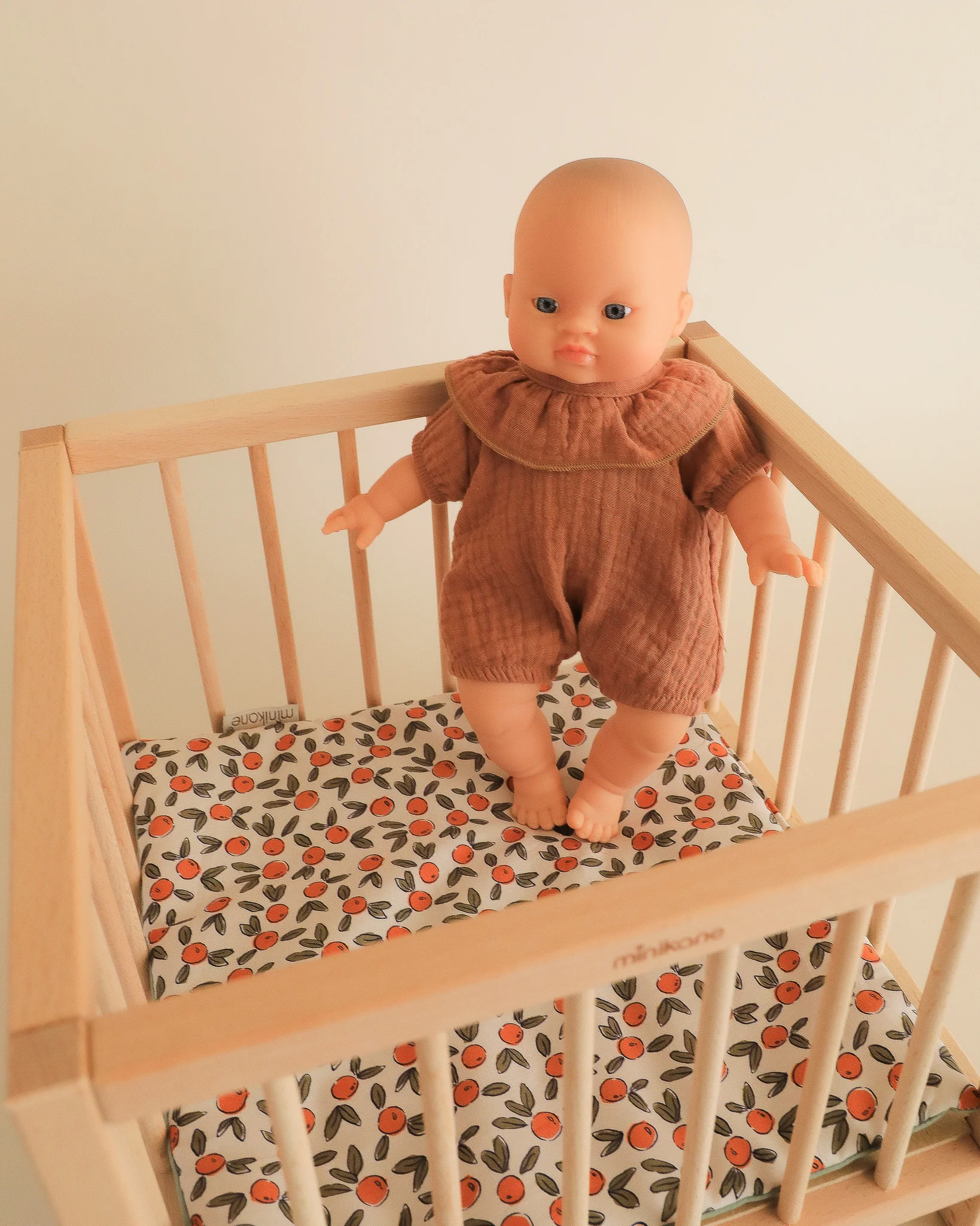 Minikane Doll Furniture | Wooden Doll Playpen - Orange - Image 4