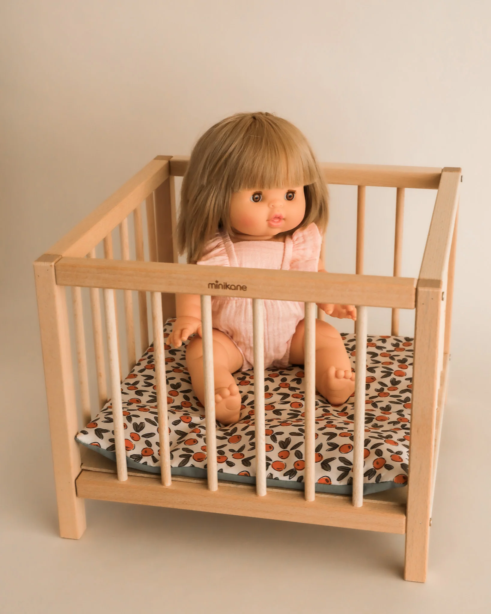 Minikane Doll Furniture | Wooden Doll Playpen - Orange - Image 6