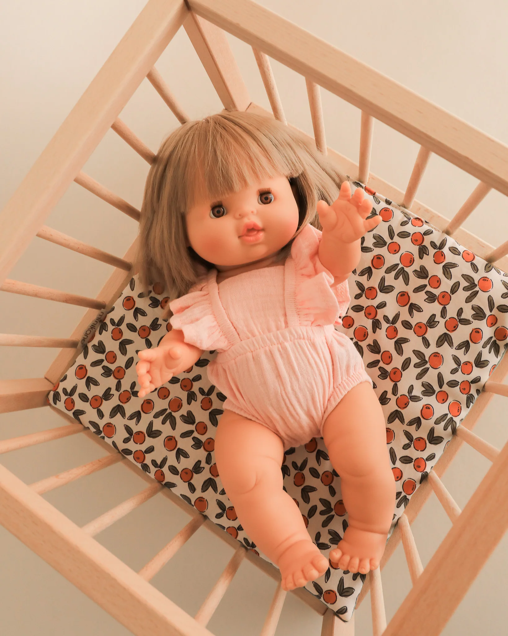Minikane Doll Furniture | Wooden Doll Playpen - Orange - Image 7