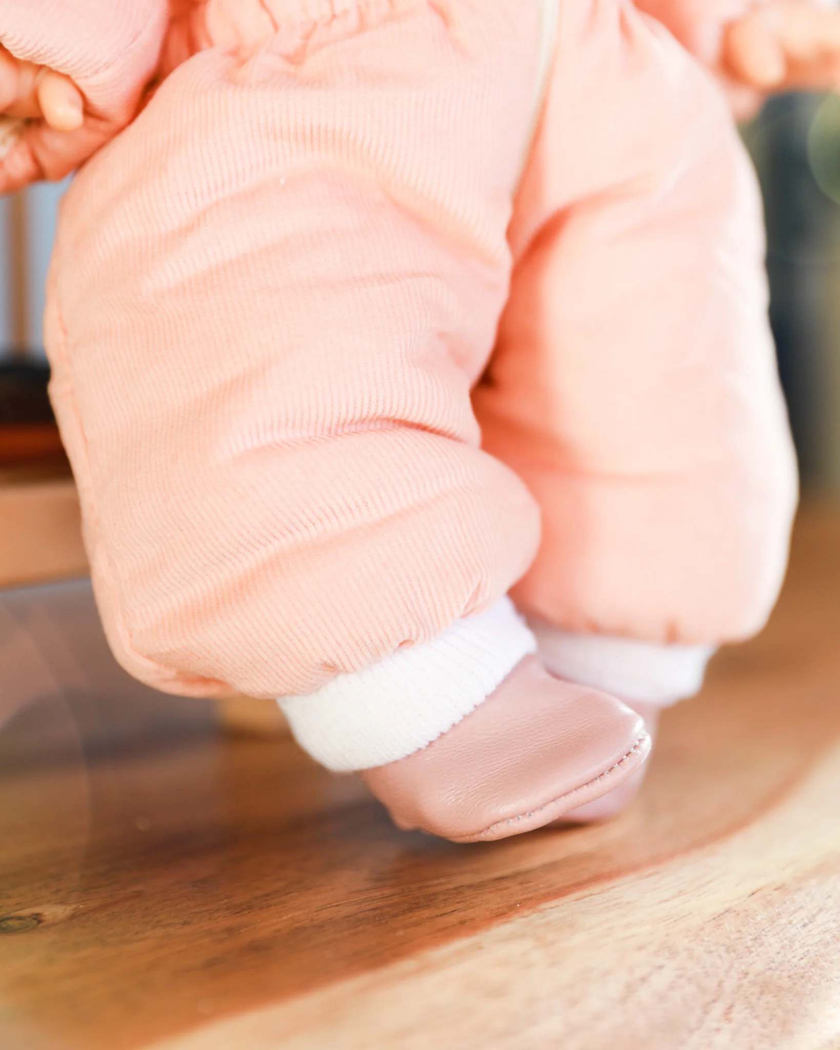 Minikane Doll Shoes | Baby Doll Slipper Socks - Blush - Image 3