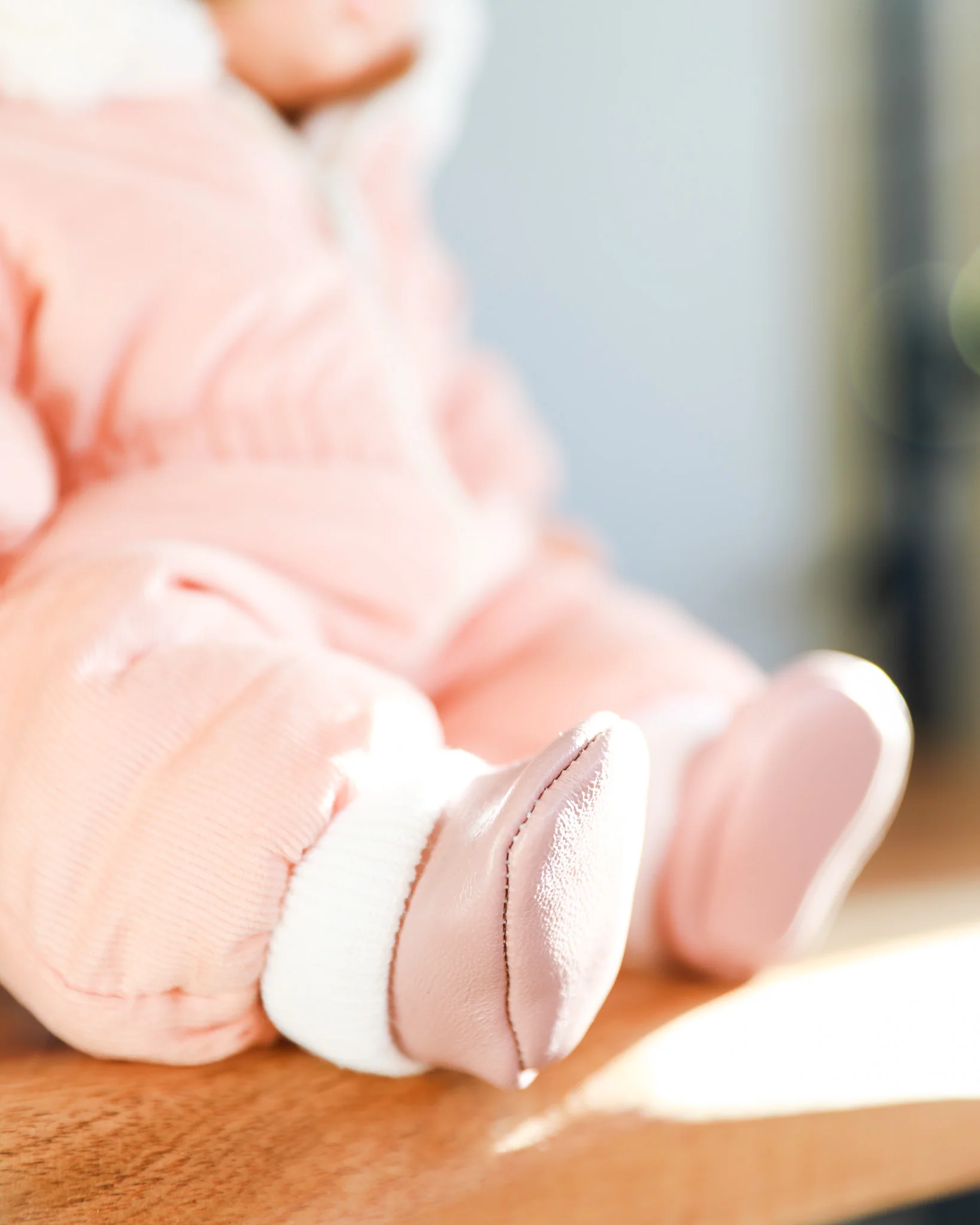 Minikane Doll Shoes | Baby Doll Slipper Socks - Blush - Image 4