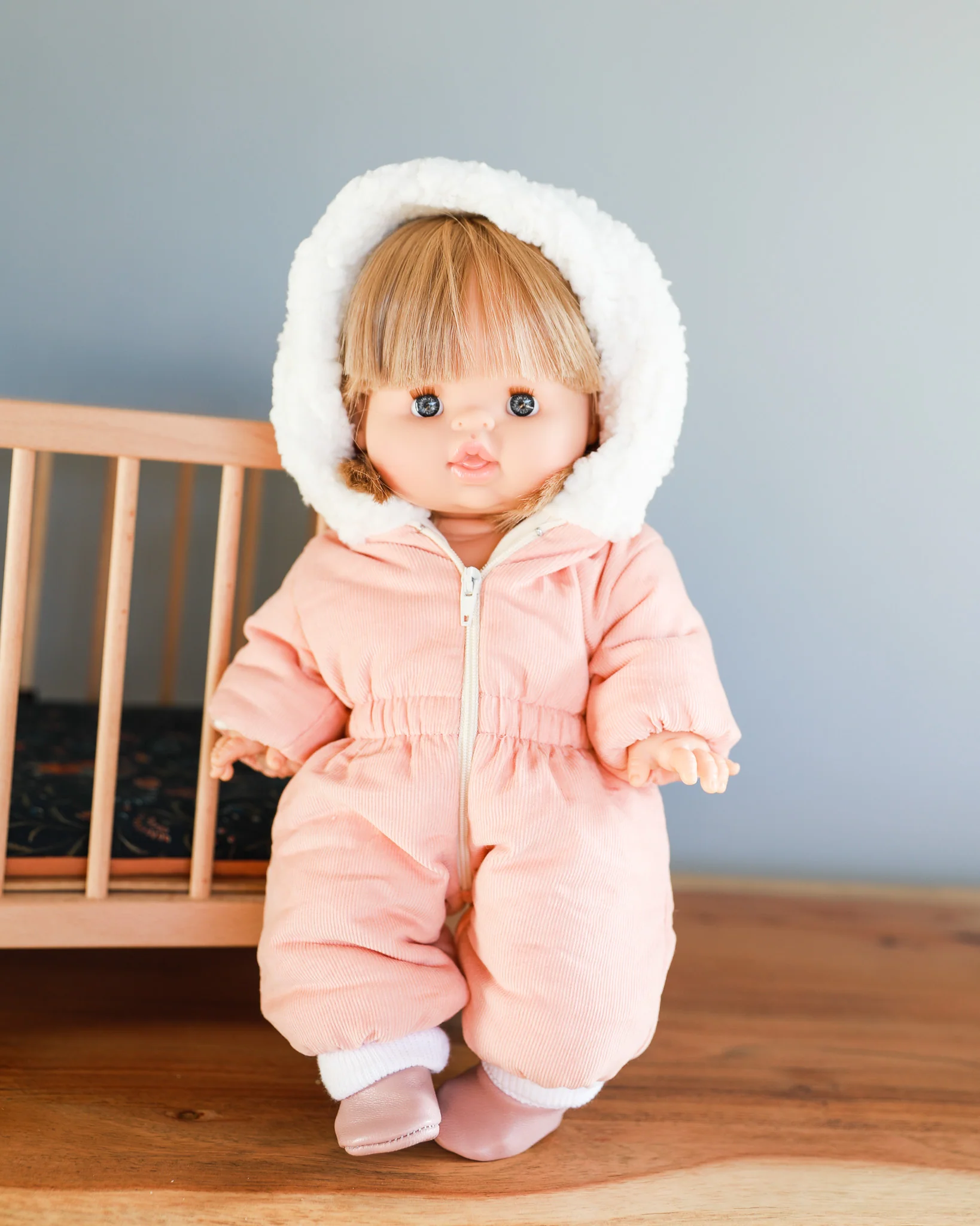 Minikane Doll Shoes | Baby Doll Slipper Socks - Blush - Image 5