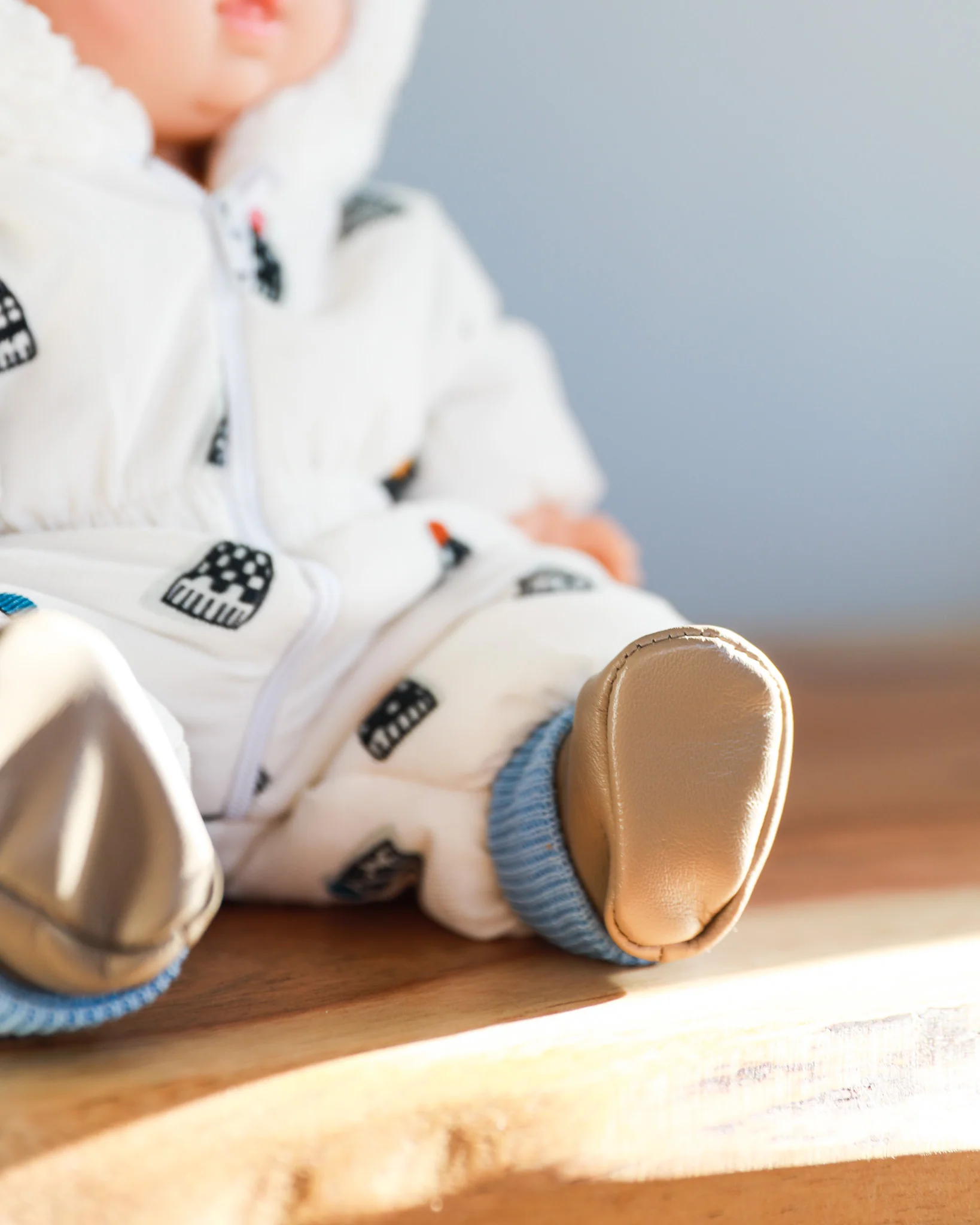 Minikane Doll Shoes | Doll Slipper Socks - Grey - Image 4