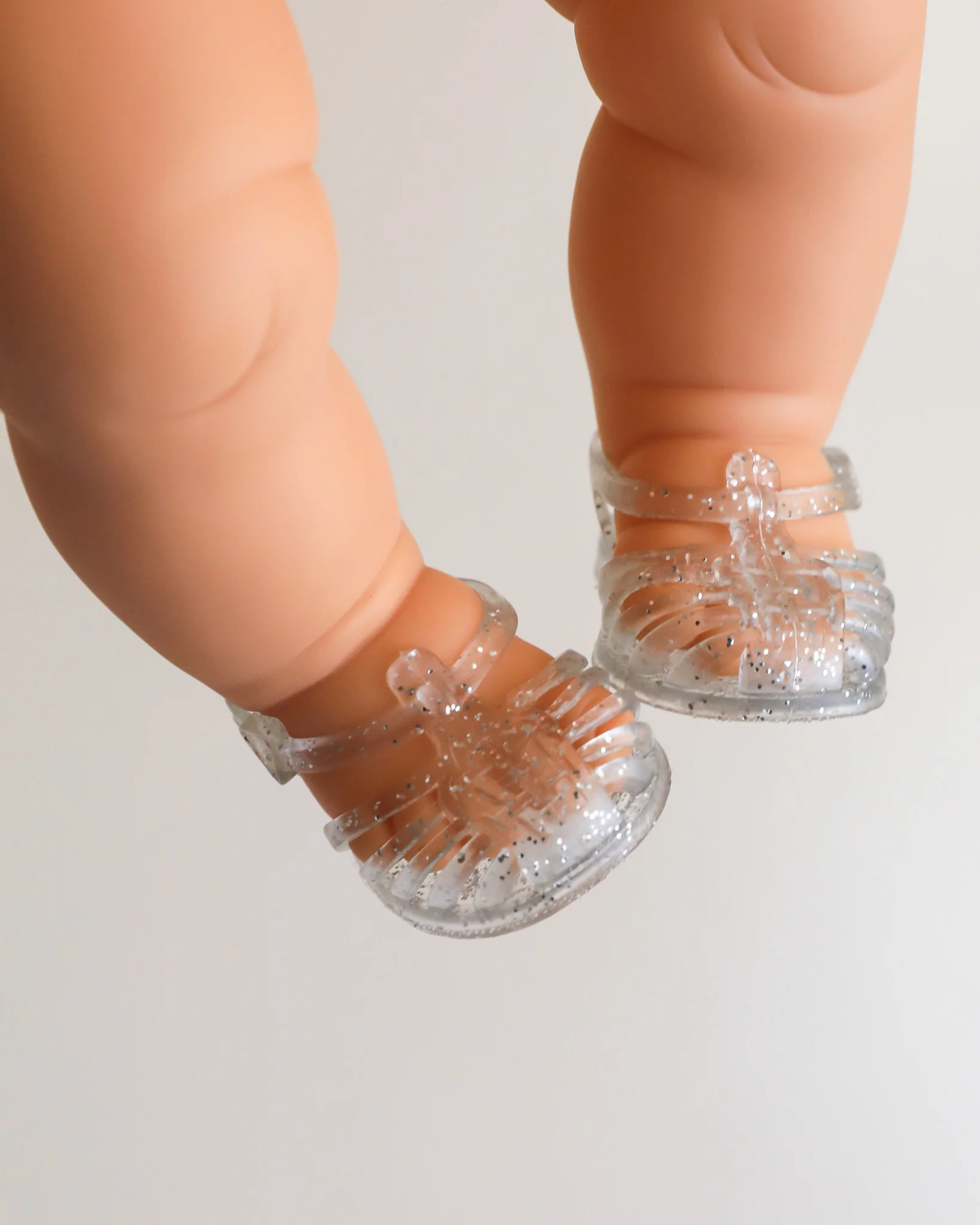 Minikane Doll Shoes | Doll Sandals - Silver Glitter - Image 2