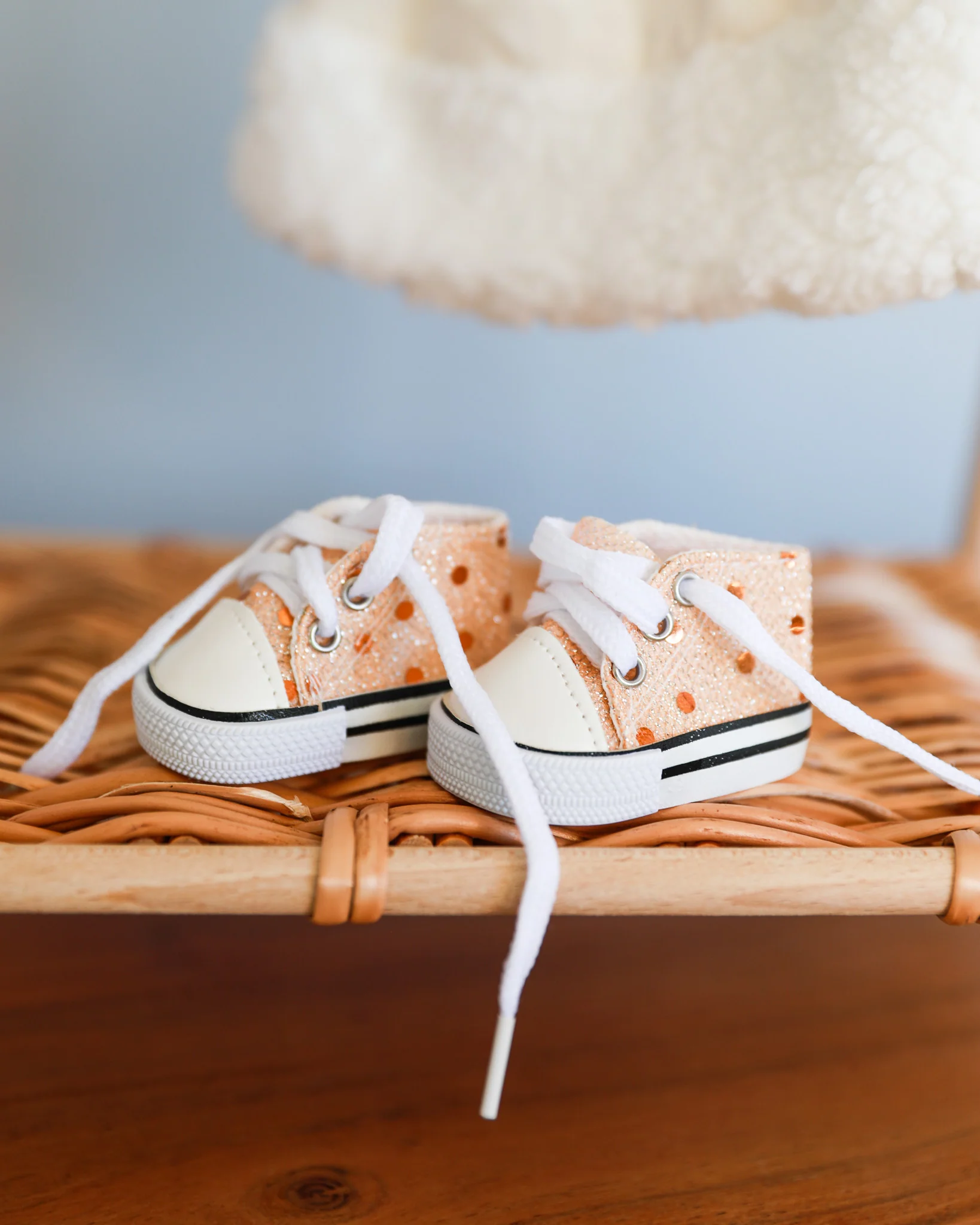 Minikane Doll Shoes | Doll Sneakers - Gold Sequin - Image 2