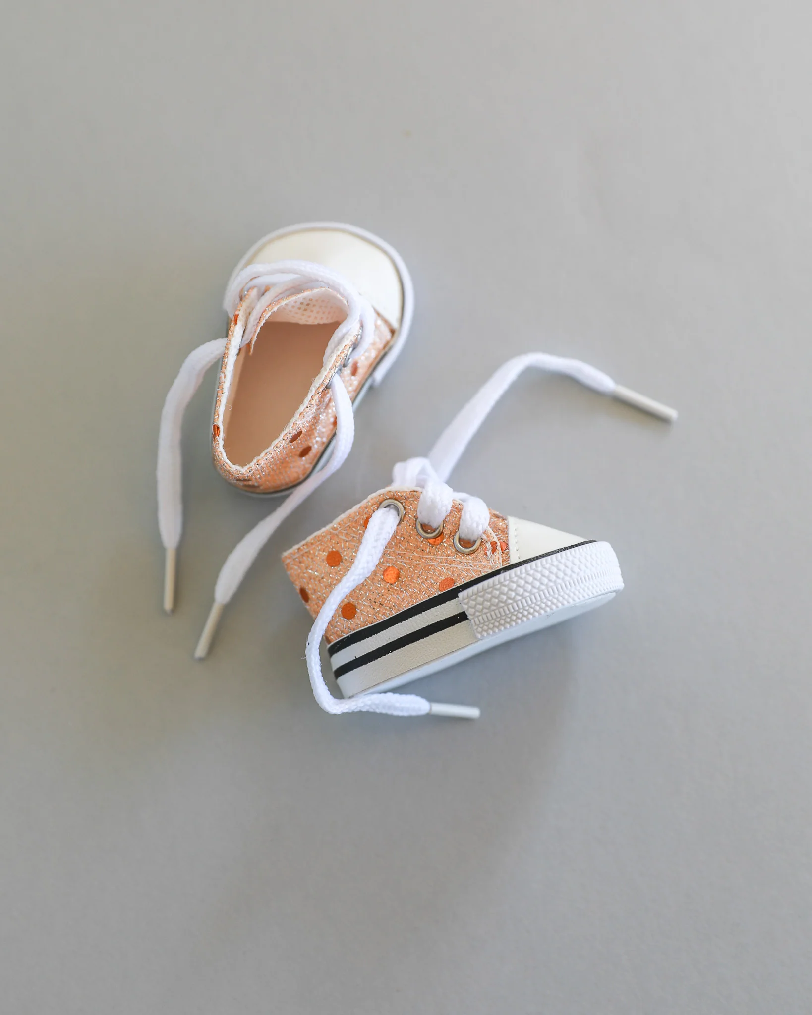 Minikane Doll Shoes | Doll Sneakers - Gold Sequin - Image 3