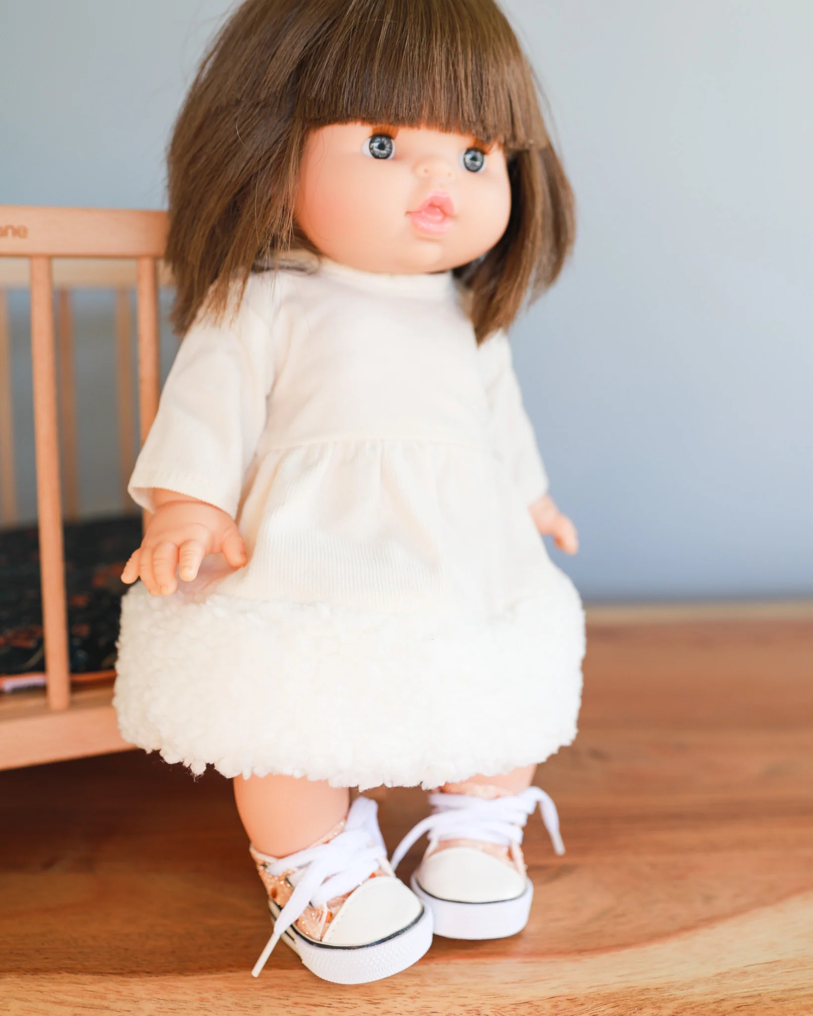Minikane Doll Shoes | Doll Sneakers - Gold Sequin - Image 5