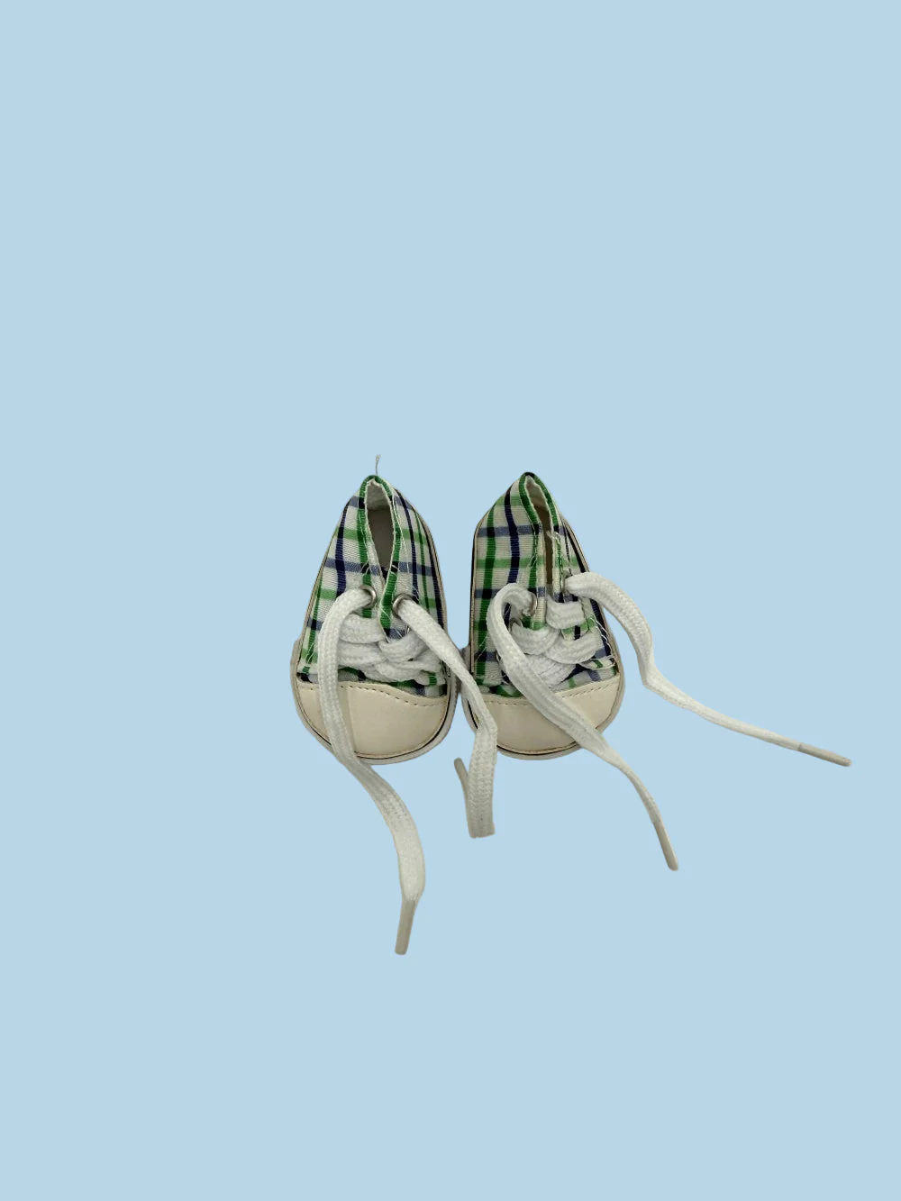 Minikane Doll Shoes | Doll Sneakers - Navy Green Plaid (13" dolls) - Image 2