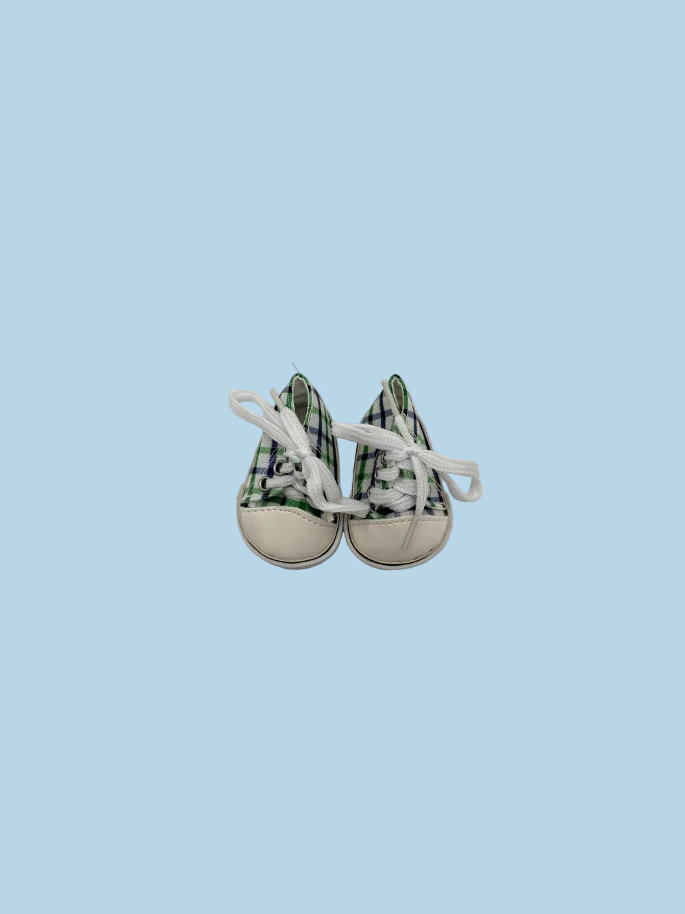 Minikane Doll Shoes | Doll Sneakers - Navy Green Plaid (13" dolls) - Image 4