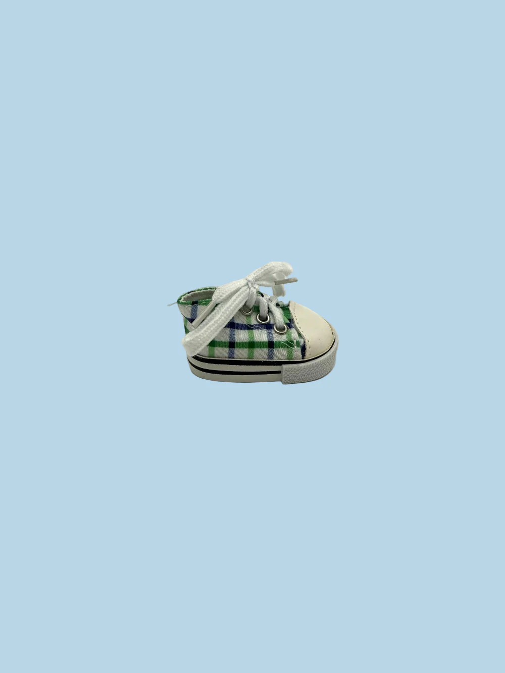 Minikane Doll Shoes | Doll Sneakers - Navy Green Plaid (13" dolls) - Image 5