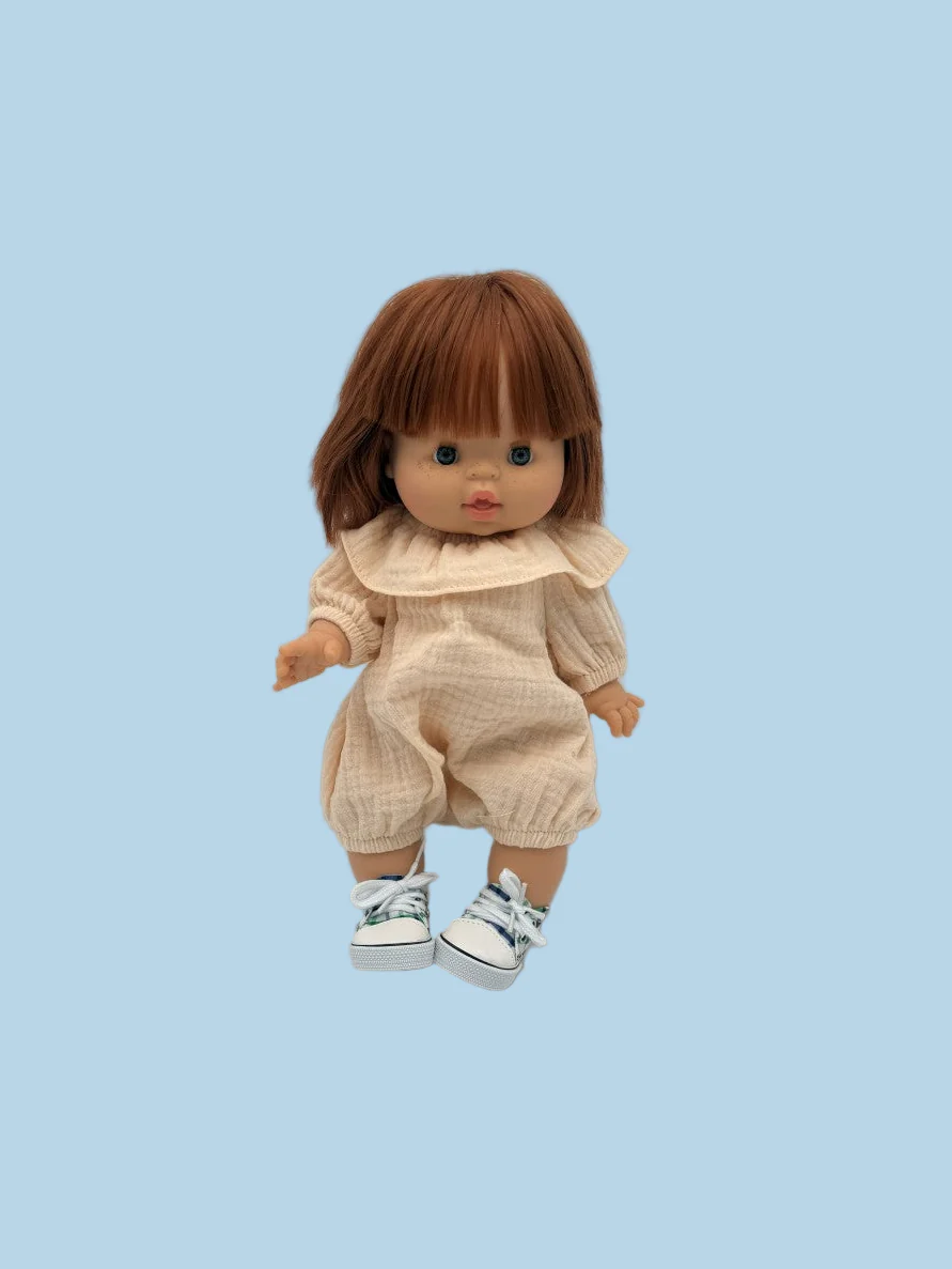 Minikane Doll Shoes | Doll Sneakers - Navy Green Plaid (13" dolls) - Image 6