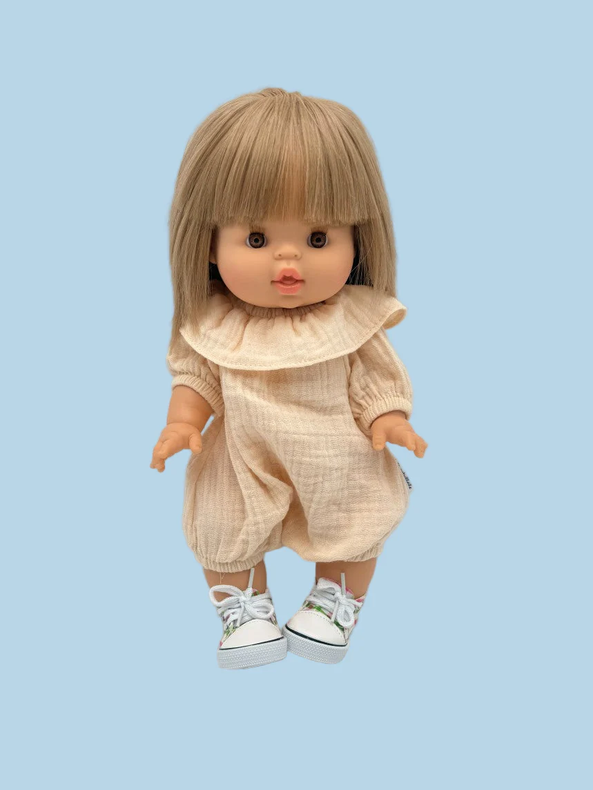 Minikane Doll Shoes | Doll Sneakers - Pink Green Plaid (13" dolls) - Image 5