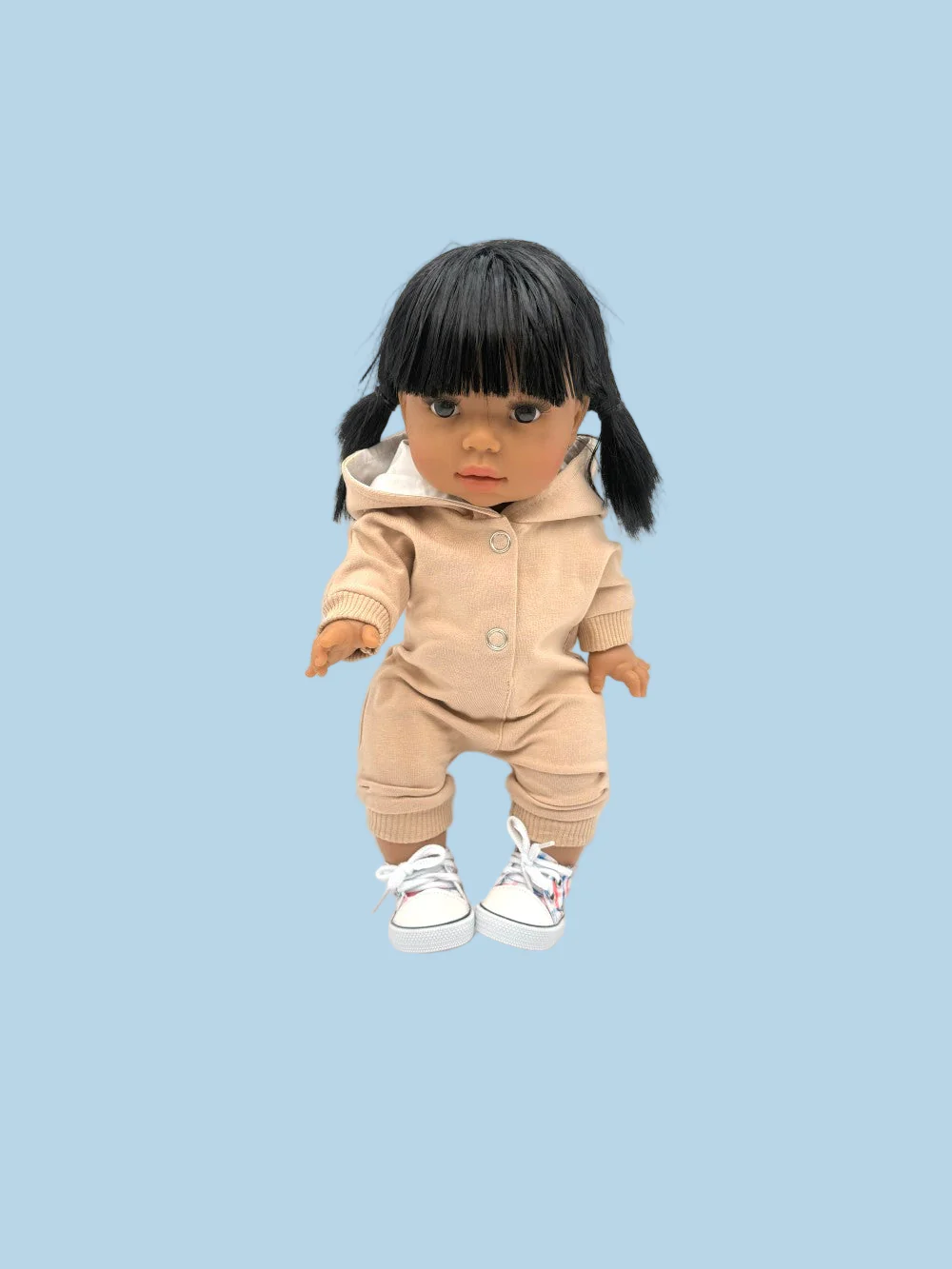 Minikane Doll Shoes | Doll Sneakers - Red Blue Plaid (13" dolls) - Image 6