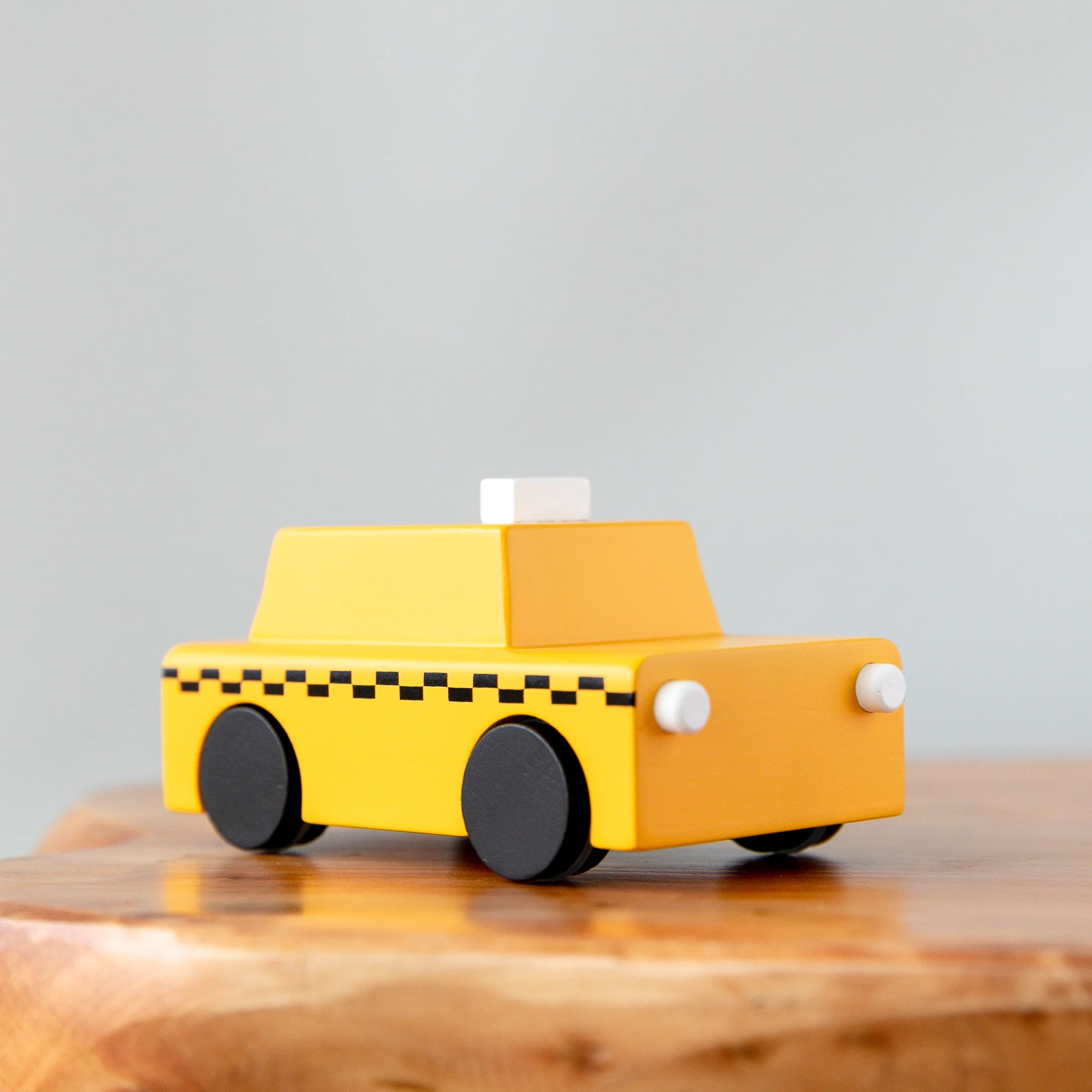 NY Taxi Wooden Wind-up Car by Kiko+ & gg* - Image 2