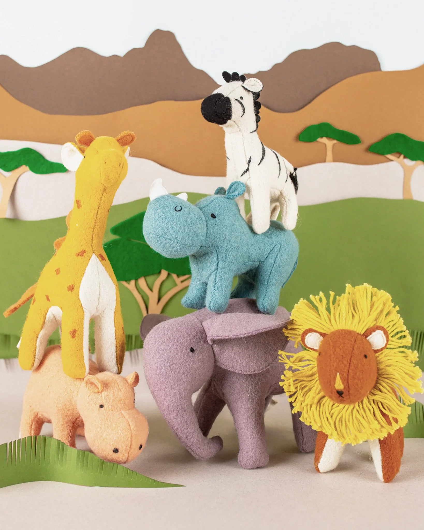 Olli Ella | Holdie Folk Felt Safari Animals (set of 3) - Image 5