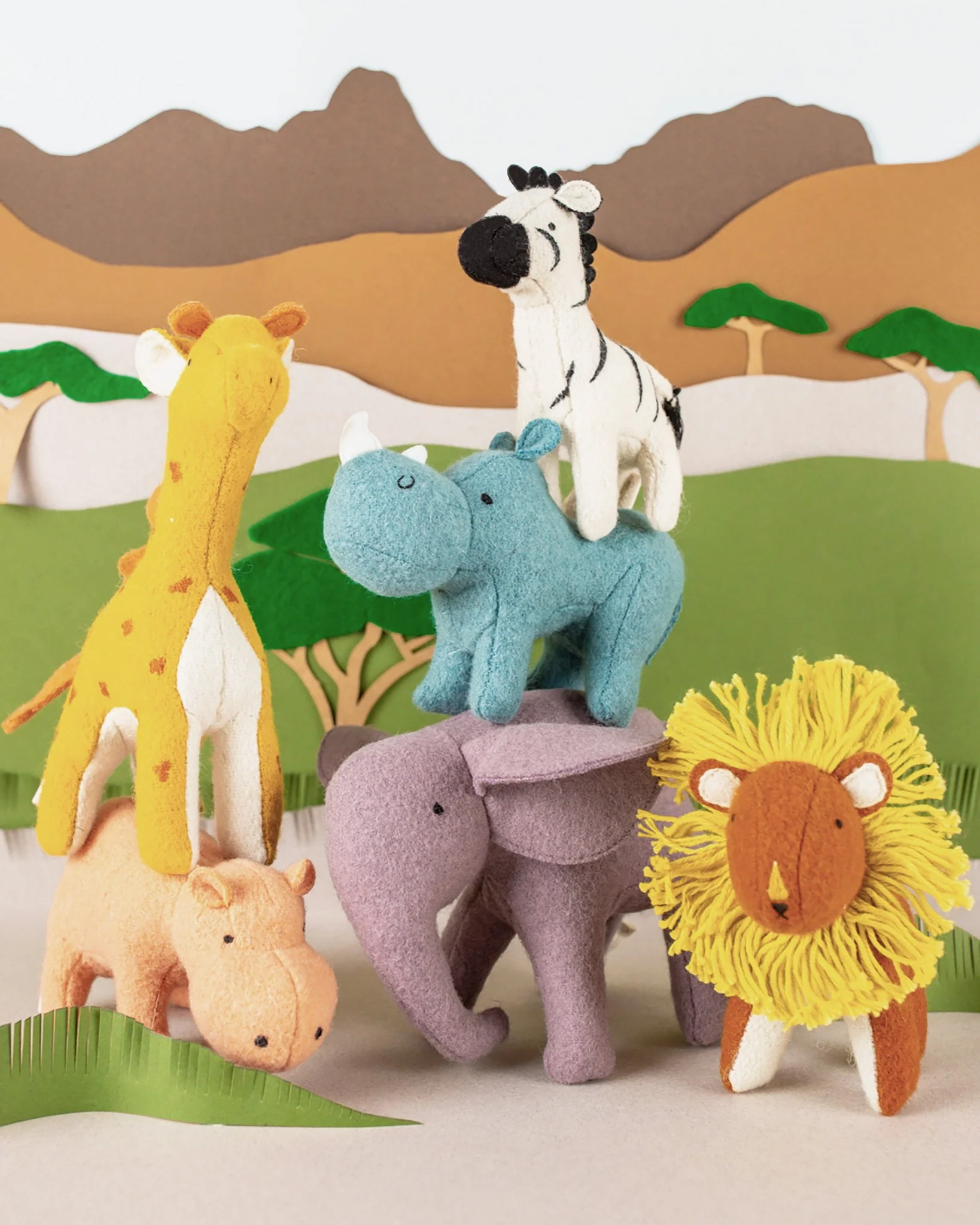 Olli Ella | Holdie Folk Felt Savannah Animals (set of 3) - Image 5