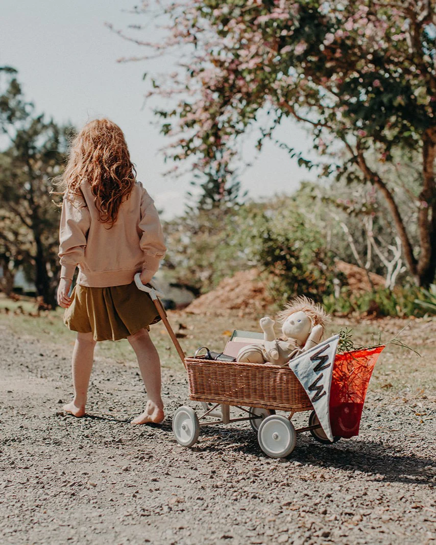Olli Ella | Rattan Toy Wagon - Natural - Image 4