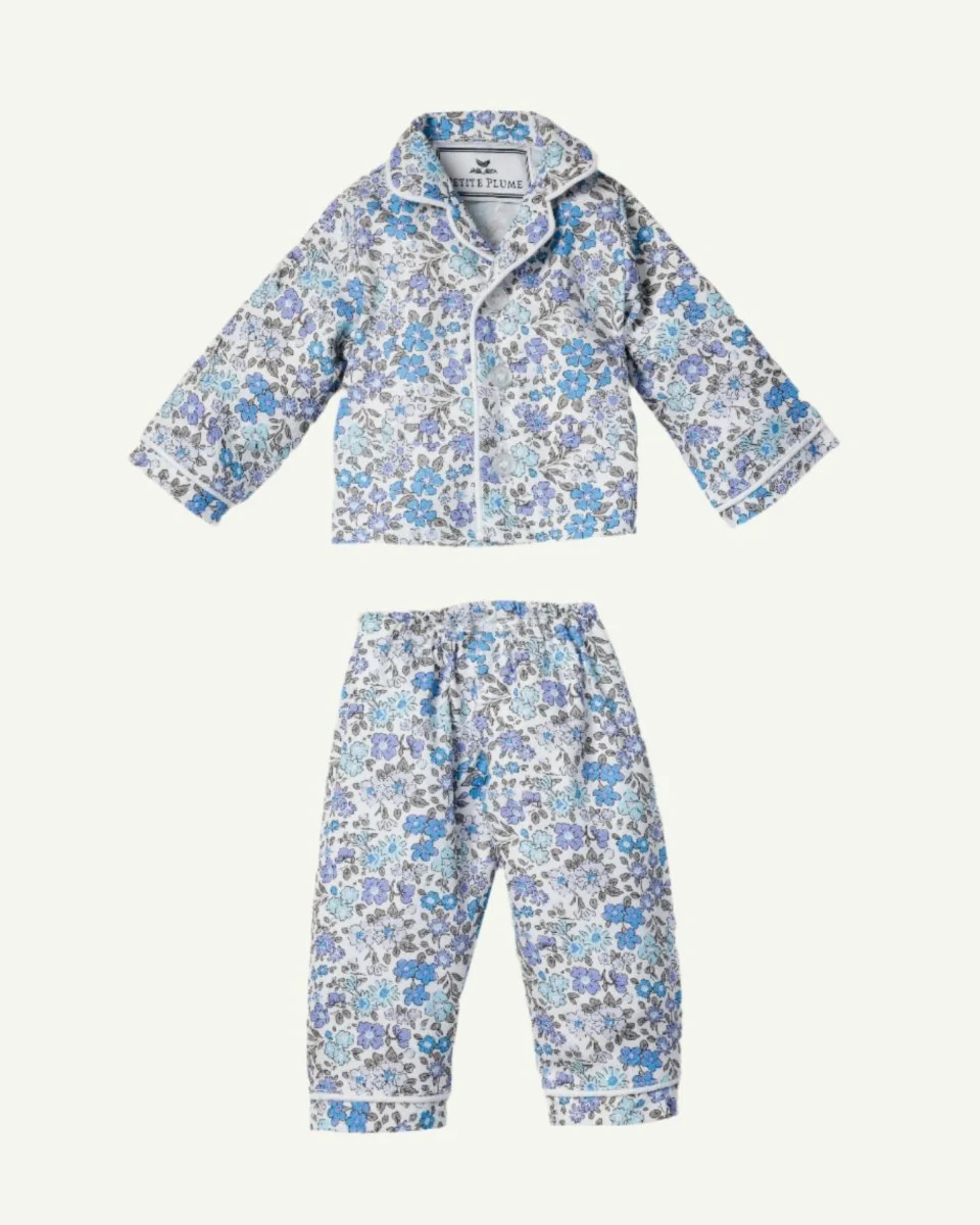 Petite Plume | Doll Pajama Set in Fleur D'Azur - Image 2