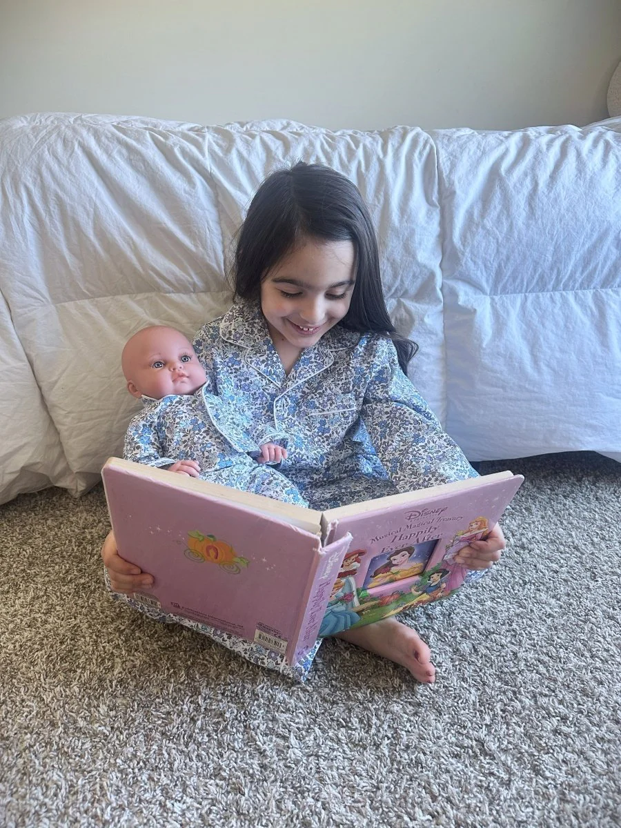 Petite Plume | Kids Pajama Set in Fleur D'Azur - Image 5