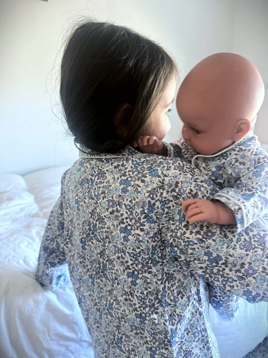 Petite Plume | Kids Pajama Set in Fleur D'Azur - Image 6