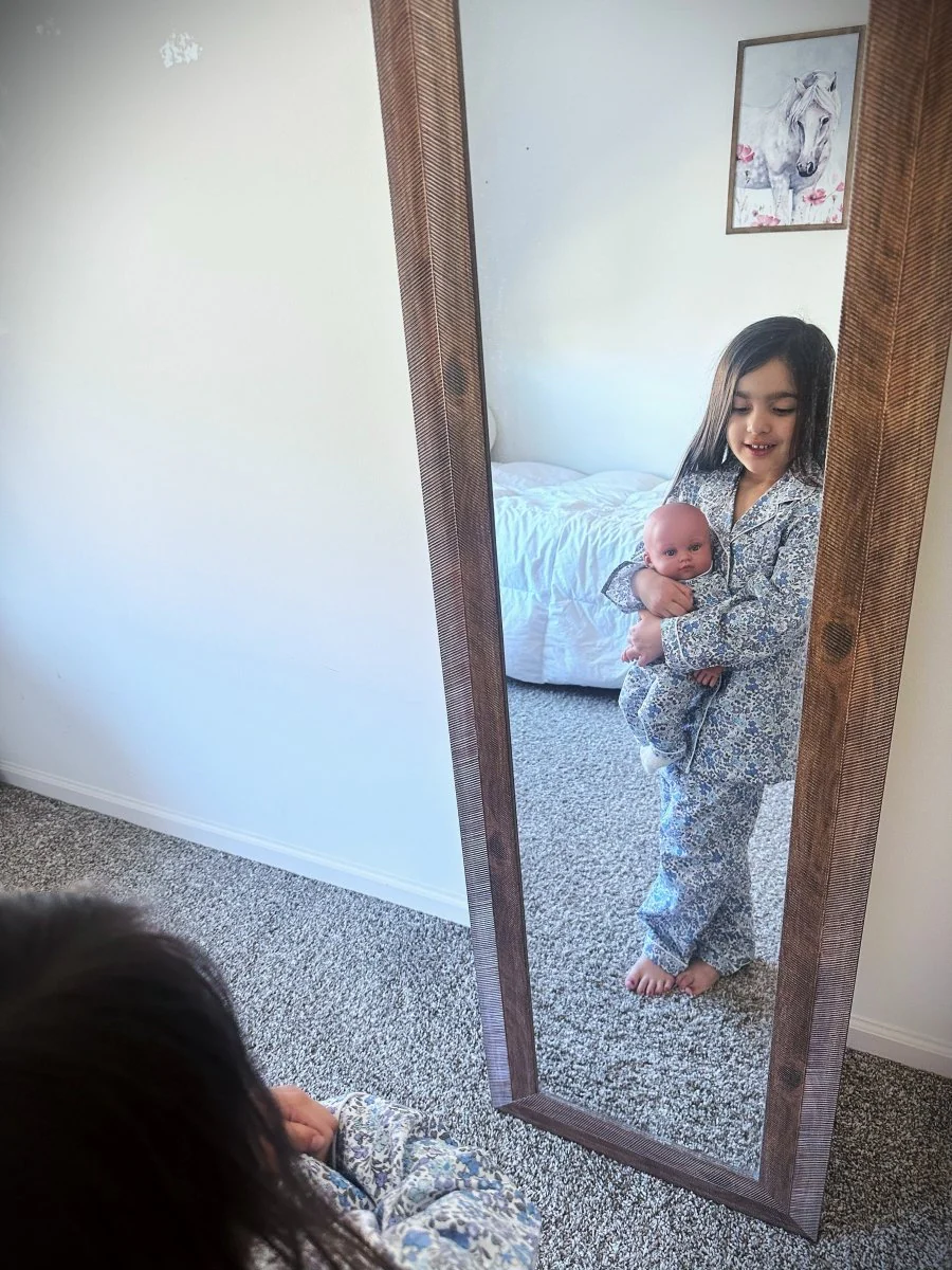 Petite Plume | Doll Pajama Set in Fleur D'Azur - Image 5