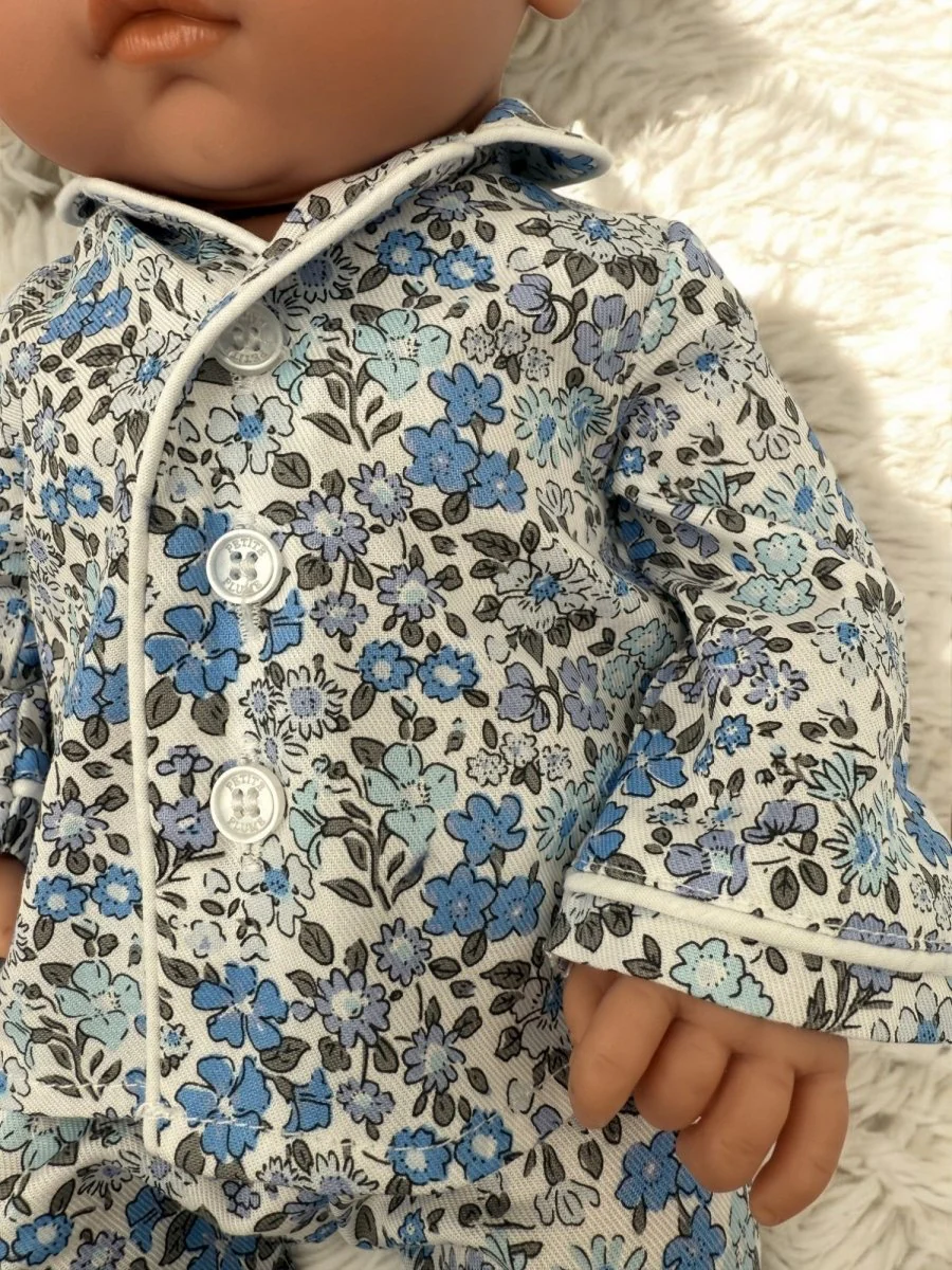 Petite Plume | Doll Pajama Set in Fleur D'Azur - Image 8