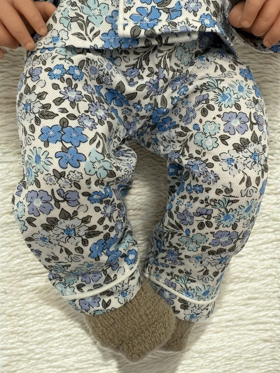 Petite Plume | Doll Pajama Set in Fleur D'Azur - Image 9