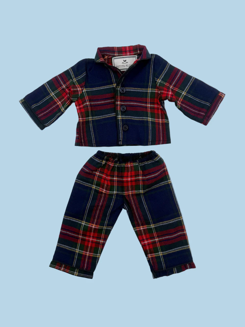 Petite Plume | Doll Pajama Set in Windsor Tartan (18" dolls) - Image 3