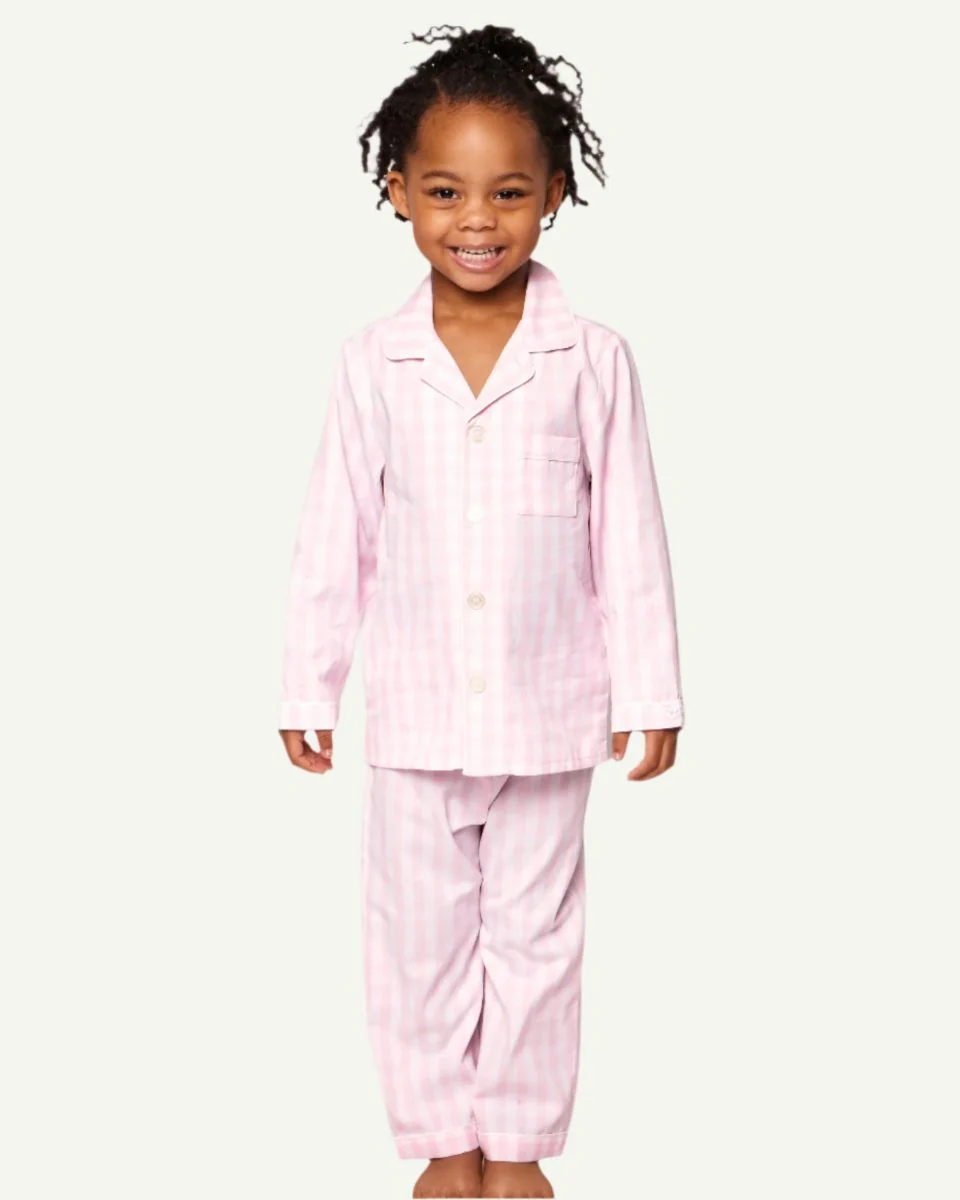 Petite Plume | Kids Pajama Set in Pink Gingham - Image 2