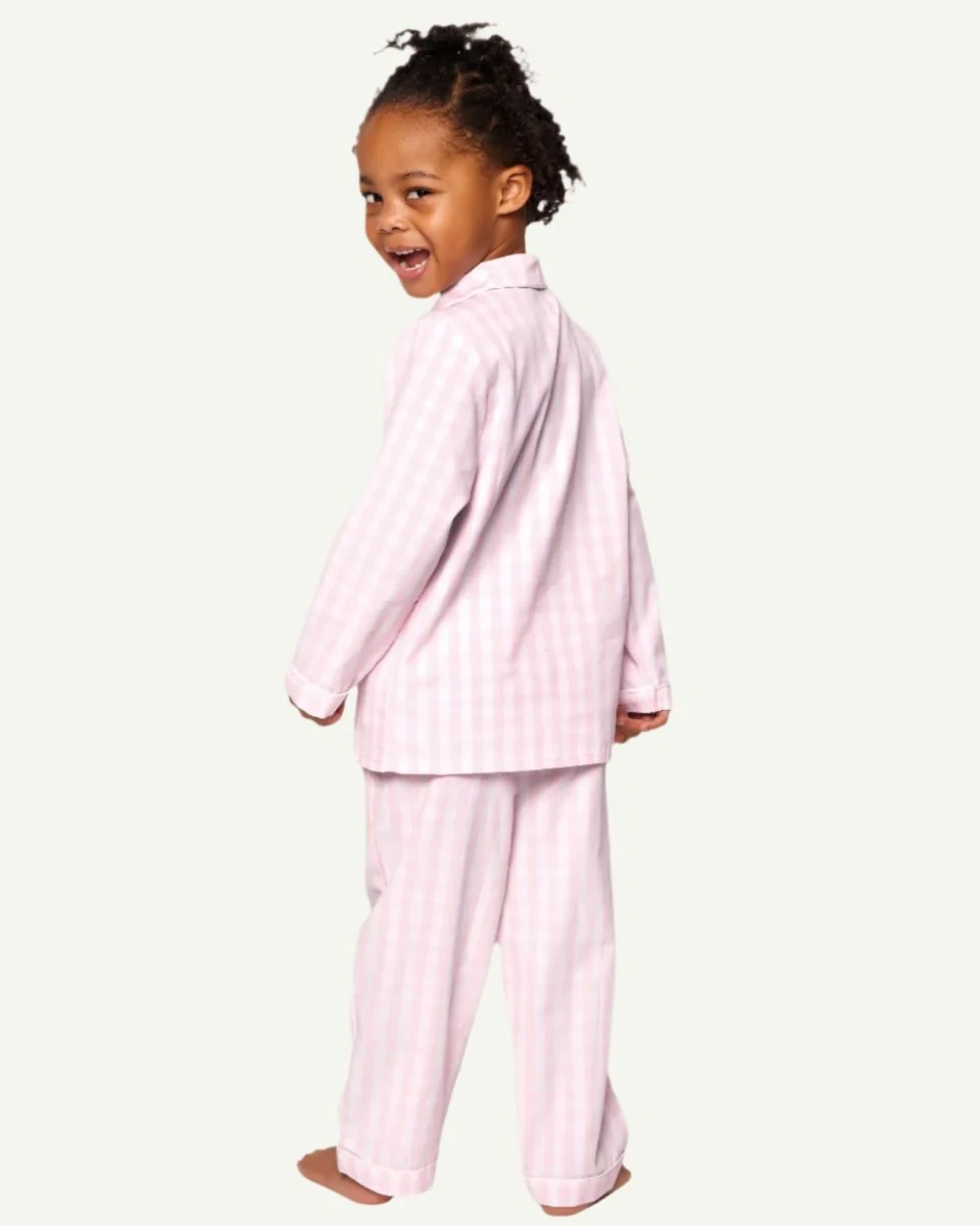 Petite Plume | Kids Pajama Set in Pink Gingham - Image 3