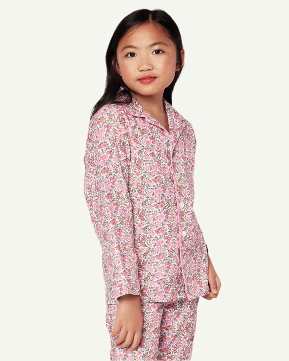 Petite Plume | Kids Pajama Set in Fleurs de Rose - Image 3