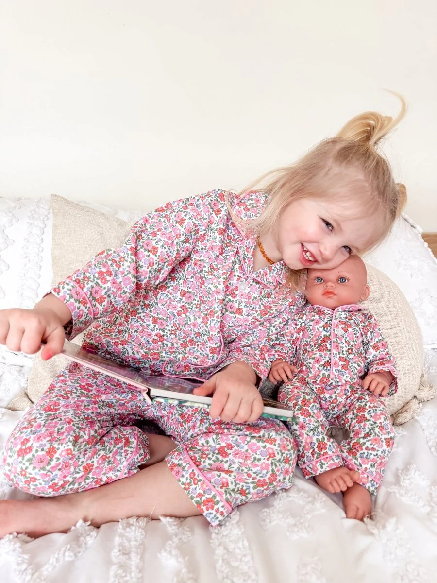 Petite Plume | Kids Pajama Set in Fleurs de Rose - Image 5