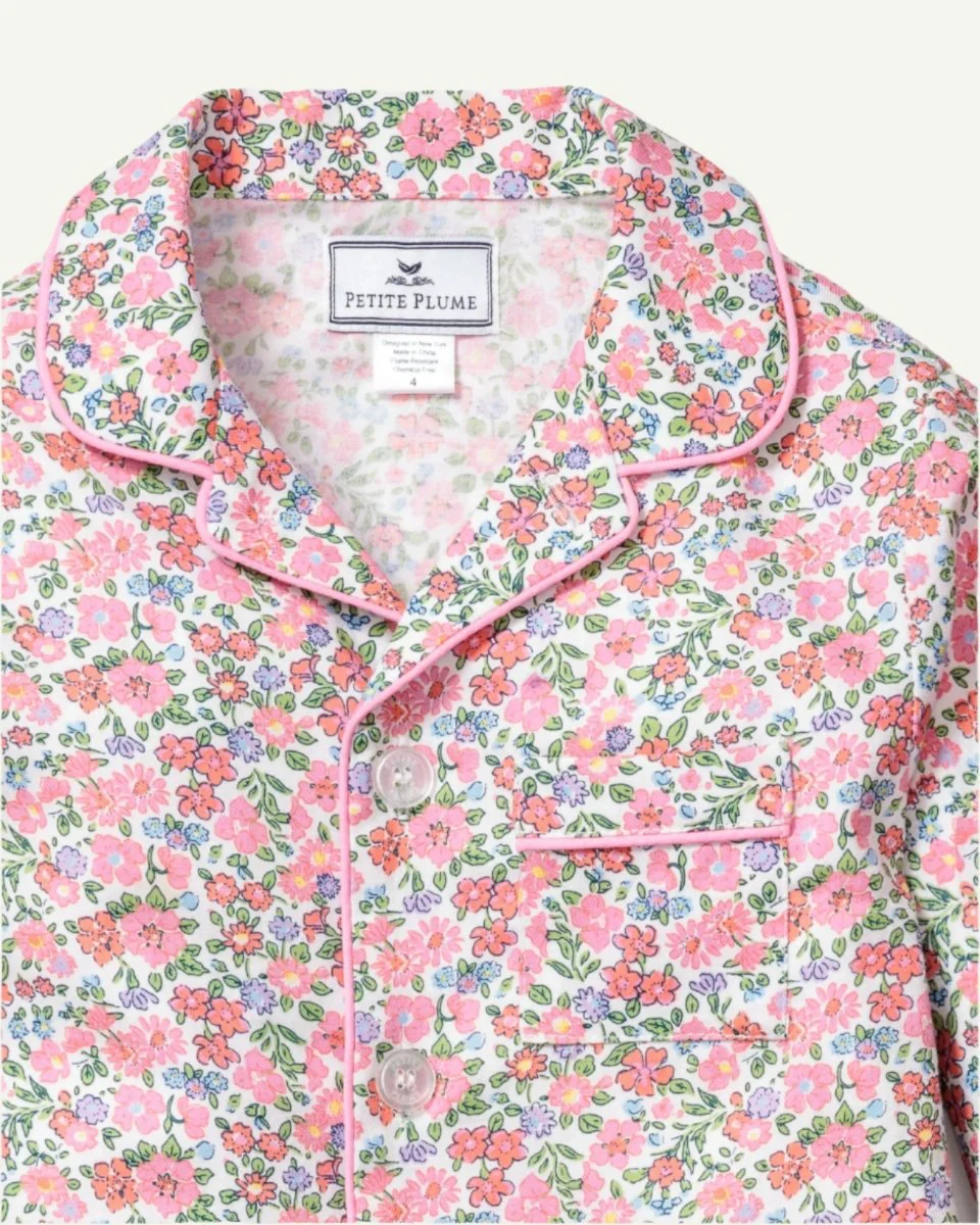 Petite Plume | Kids Pajama Set in Fleurs de Rose - Image 6