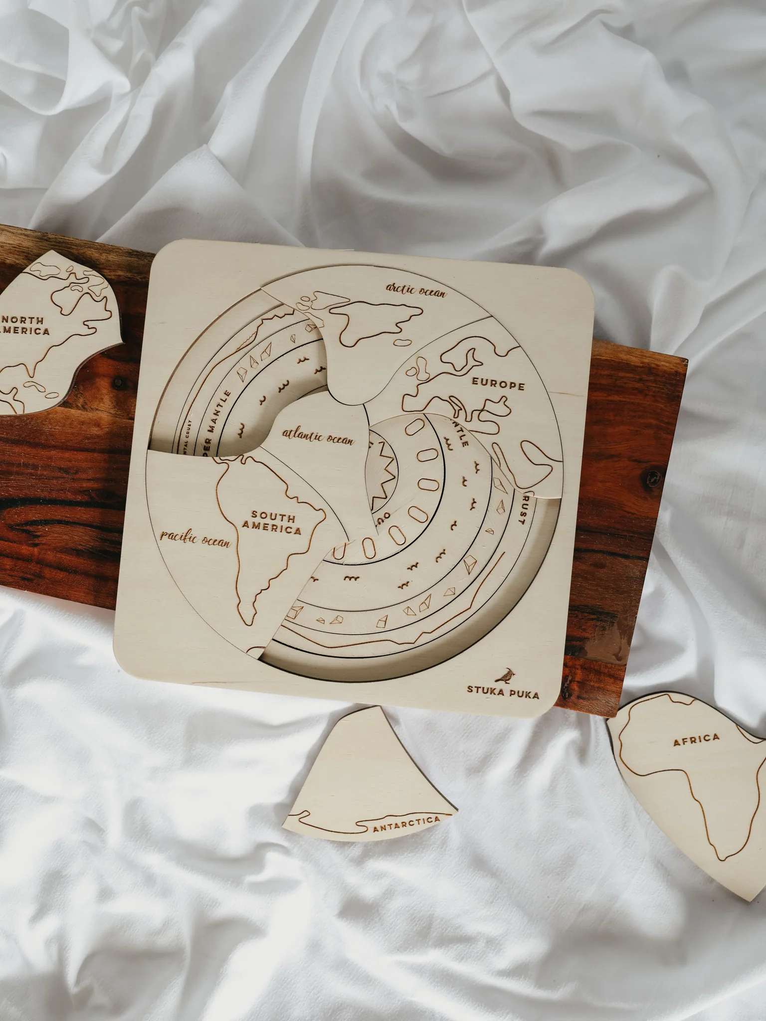 Planet Earth Wooden Puzzle - Image 3