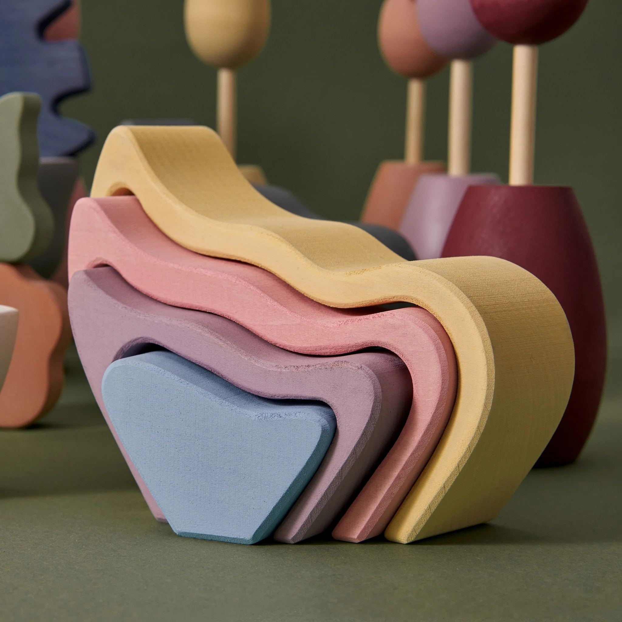 Raduga Grez | Wooden Butterfly Wing Pastel Stacker (small) - Image 6